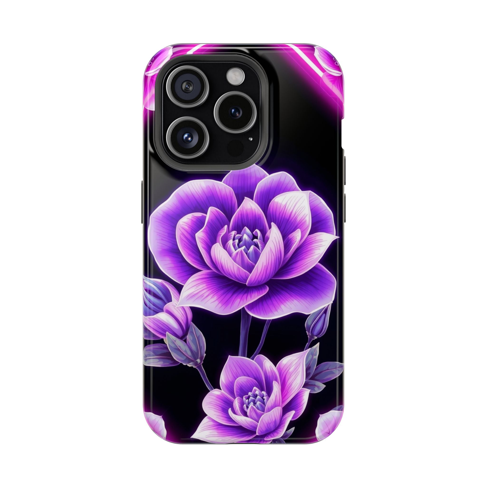 iPhone Floral Ombre Neon Cyberpunk Bold Modern Everyday Snap Case · iPhone Case