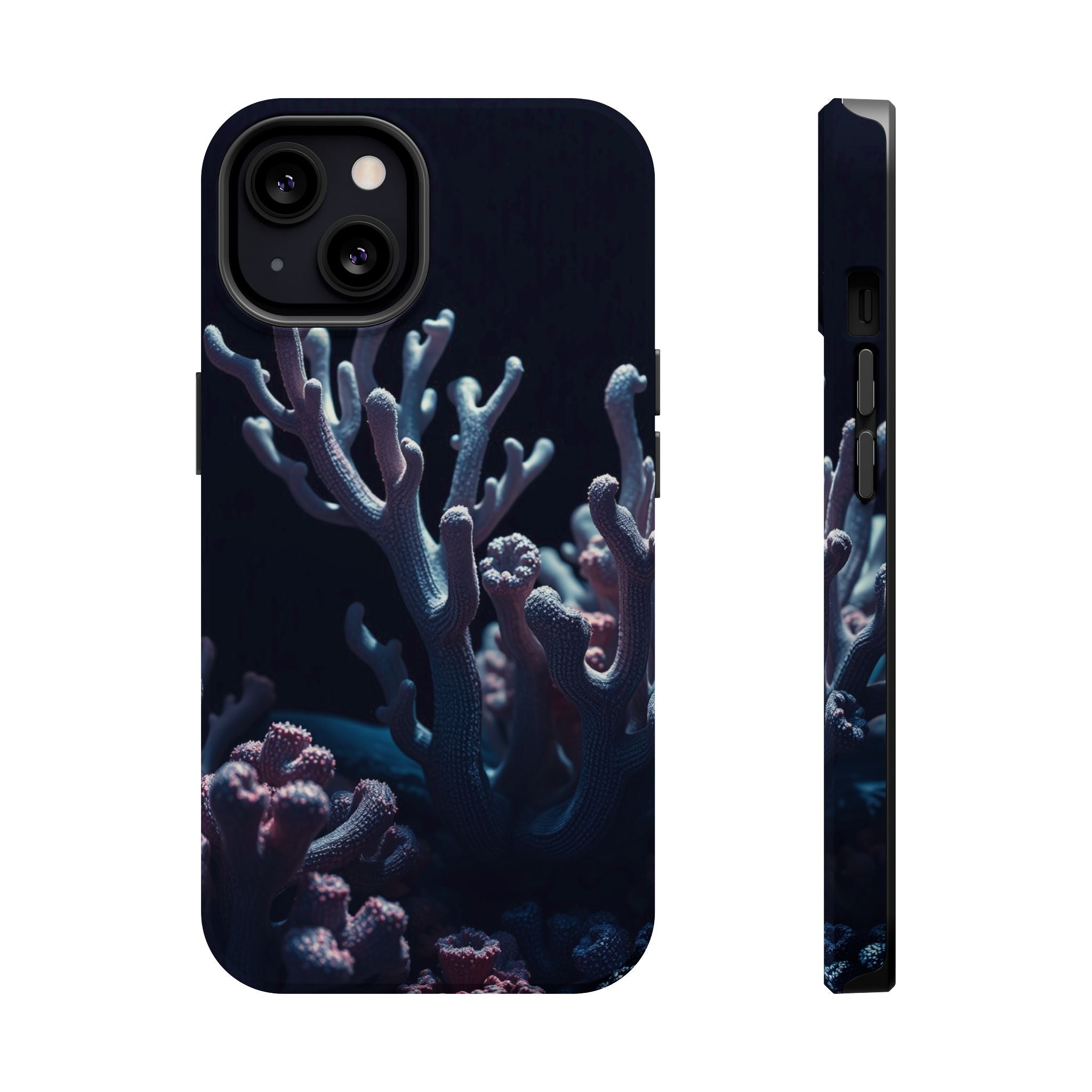 iPhone Midnight Blue And Silver Coral Reef Life Soft iPhone Finish · iPhone Case