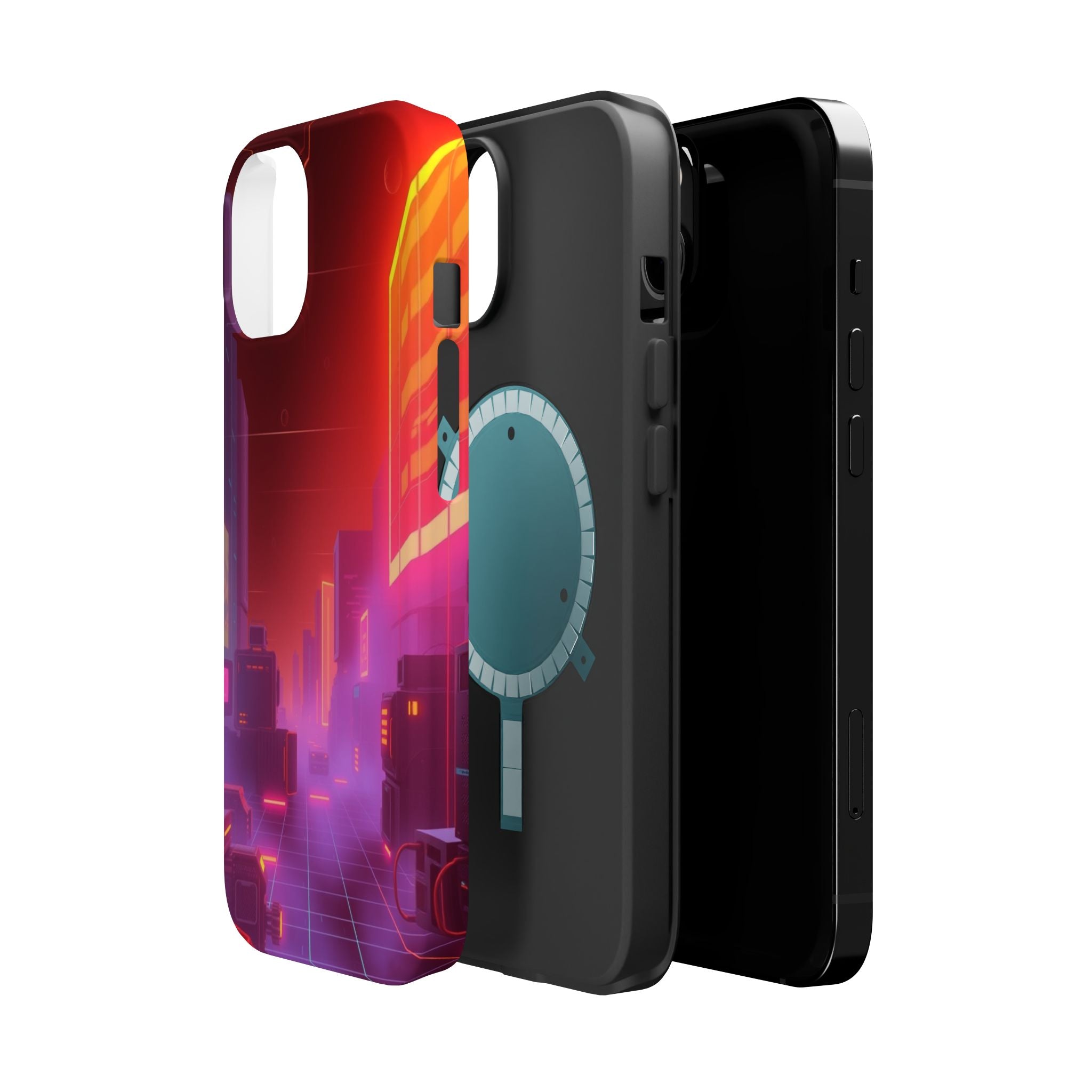 iPhone Dreamy 80s Grid Synthwave Design Slim Everyday Designer Case · iPhone Cas