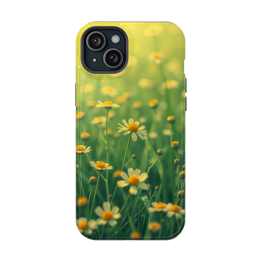 iPhone Emerald Green And Gold Wildflower Field Soft Finish Everyday · iPhone Cas