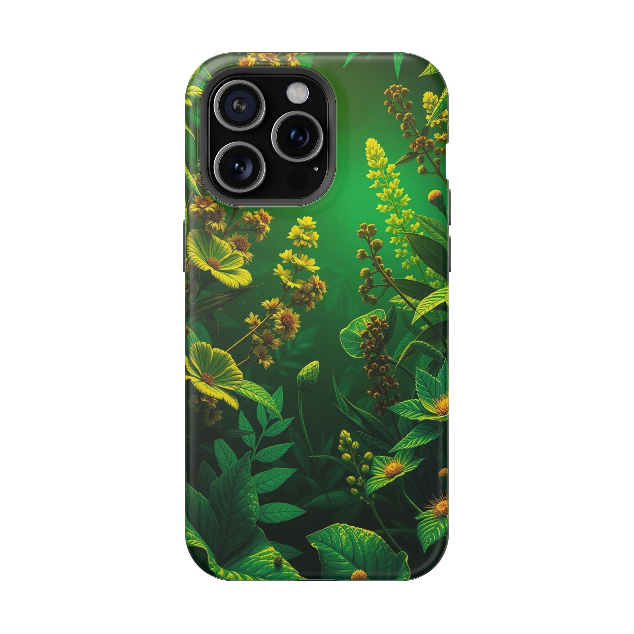 iPhone Emerald Green And Gold Vintage Botanicals Print Slim Snap Case · iPhone C