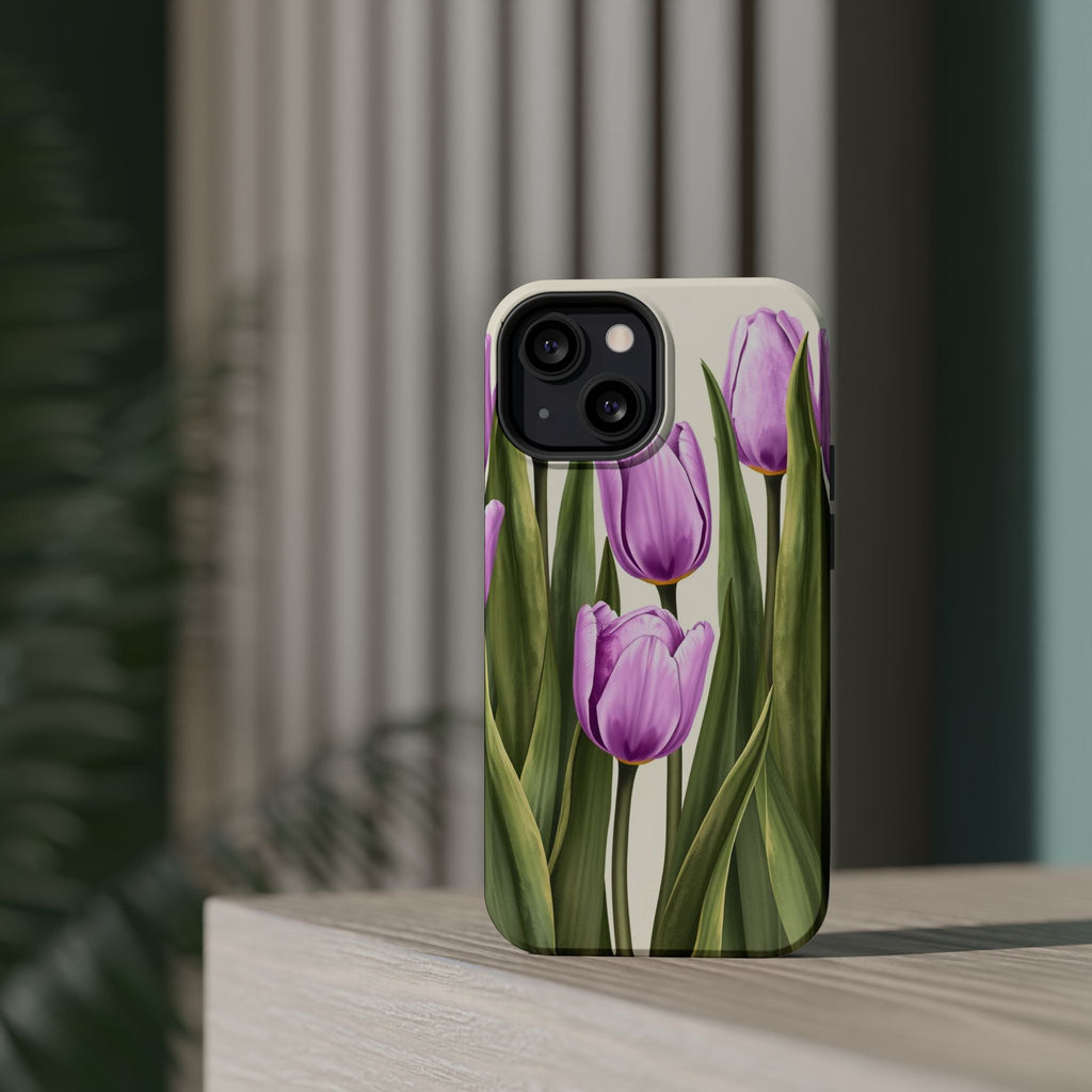 iPhone Tulip Row Electric Art 14 Bold Modern Everyday Snap Case · iPhone Case