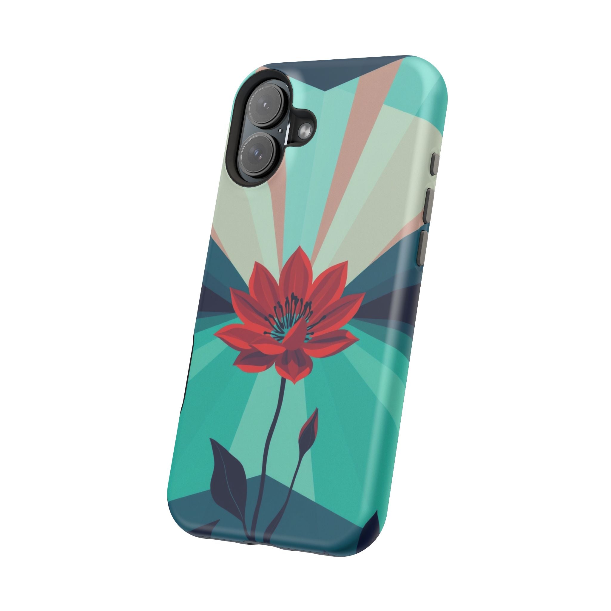 iPhone Teal And Coral Night Bloomer Slim Everyday Designer Case · iPhone Case