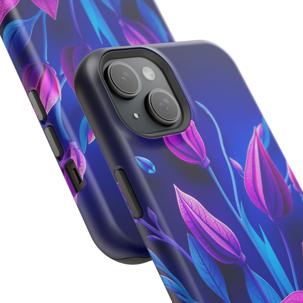iPhone Neon Floral Paper Cut Art Bold Modern Everyday Snap Case · iPhone Case