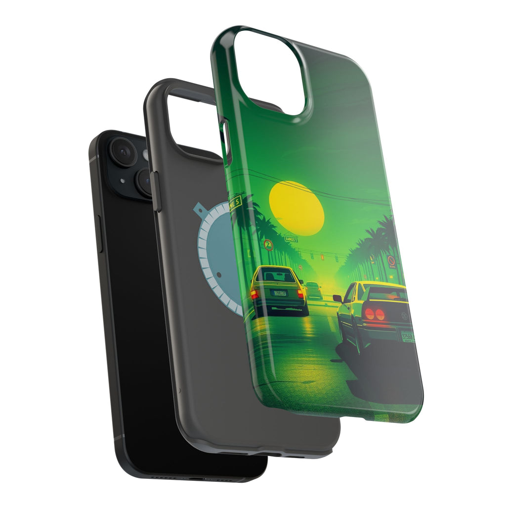 iPhone Dreamy Sunset Drive 80s Design Slim Everyday Designer Case · iPhone Case