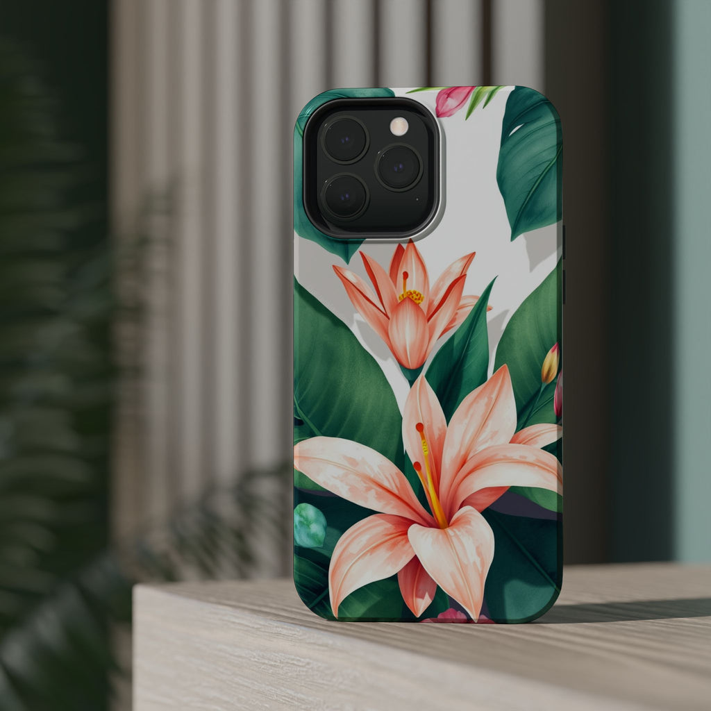 iPhone Tropical Bloom Sage And Ivory Slim Snap Case Gal · iPhone Case