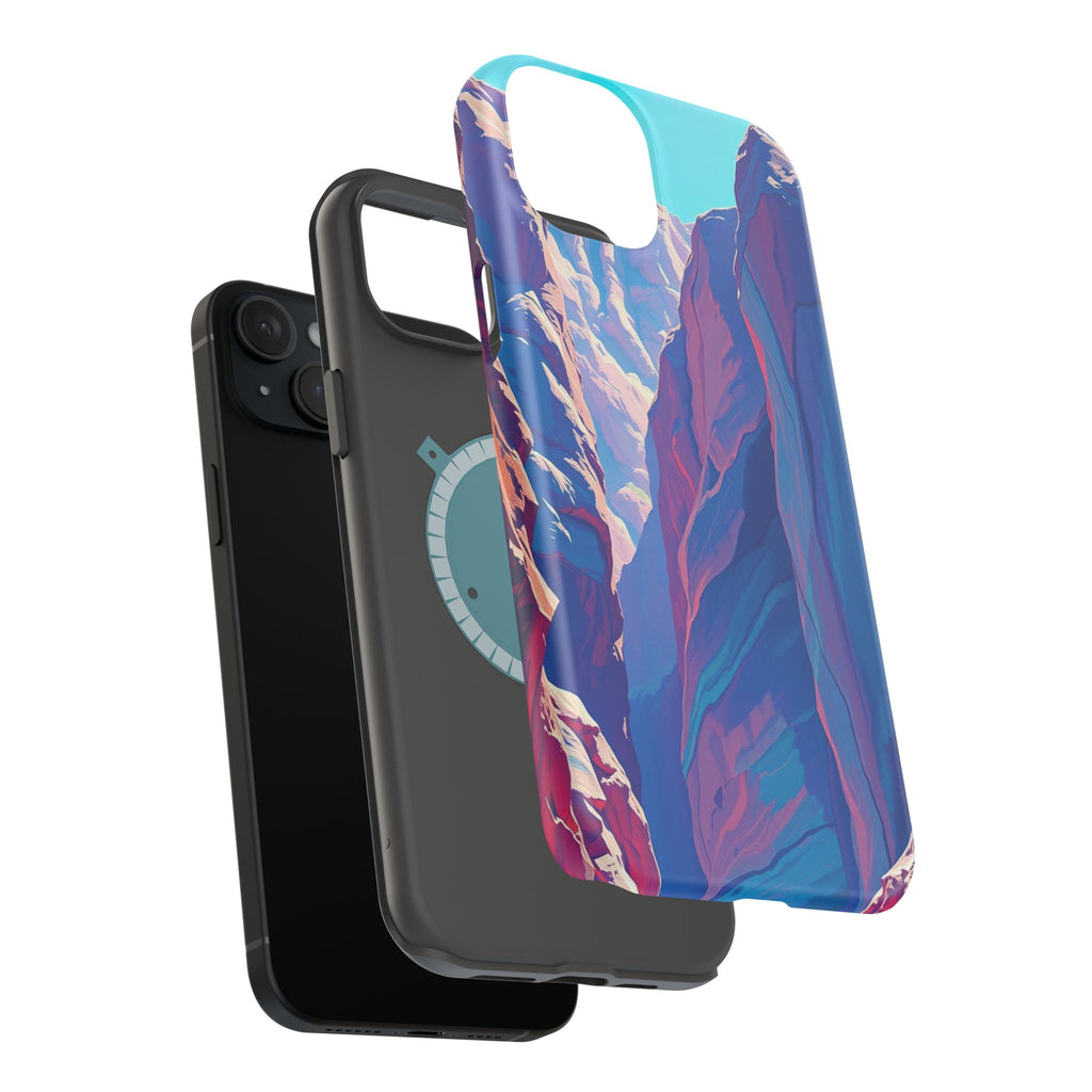iPhone Cyan And Magenta Canyon Wall Slim Everyday Designer Case · iPhone Case