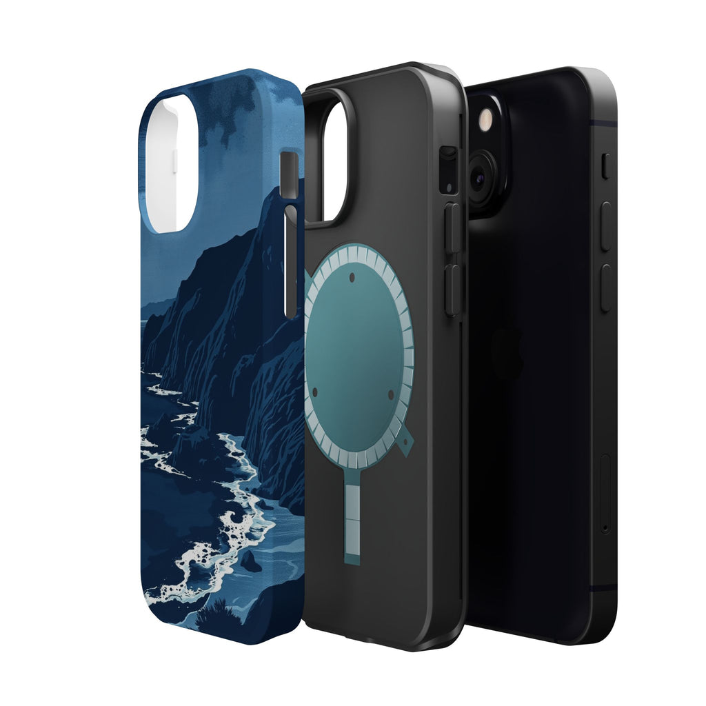 iPhone Midnight Blue And Silver Hibiscus Coast Carry Case Slim Snap Case · iPhon