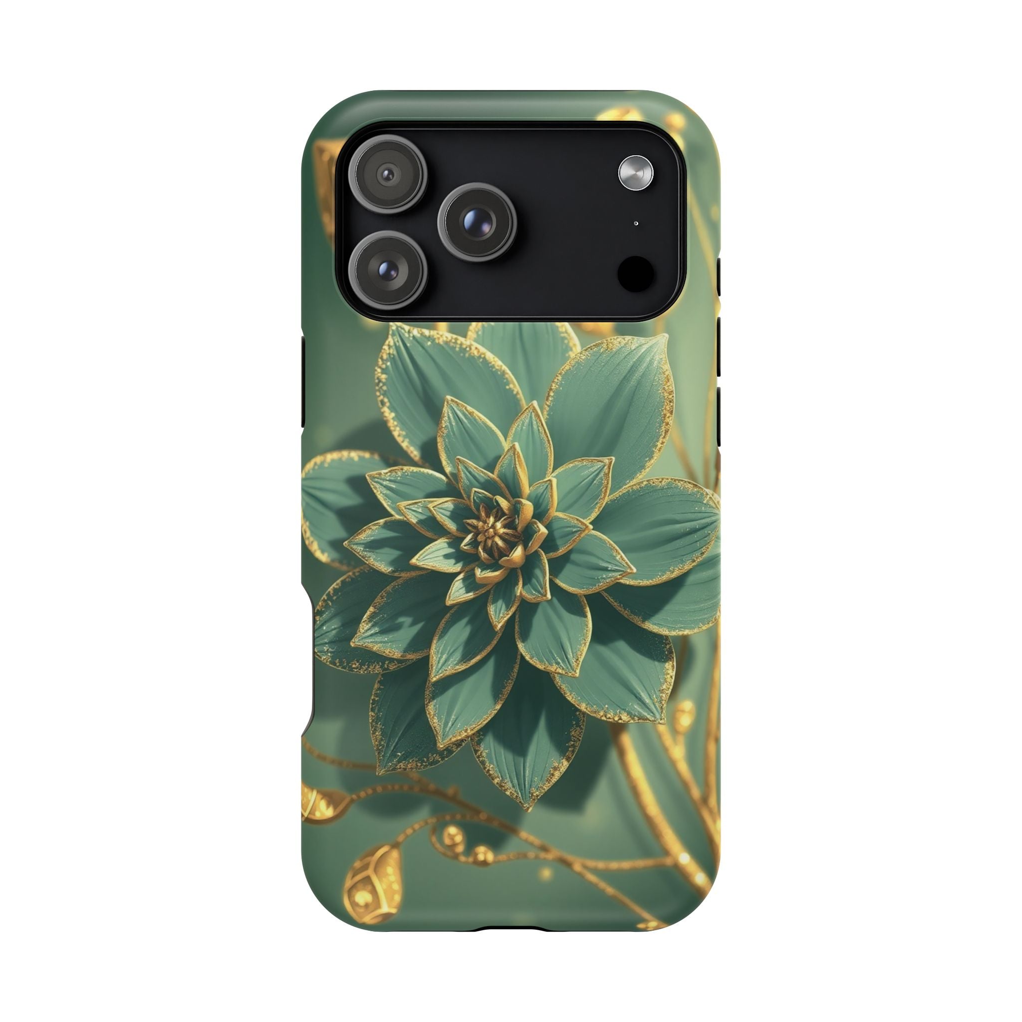 iPhone Floral Gold Foil Pixel Art -Bit Slim Everyday Designer Case · iPhone Case