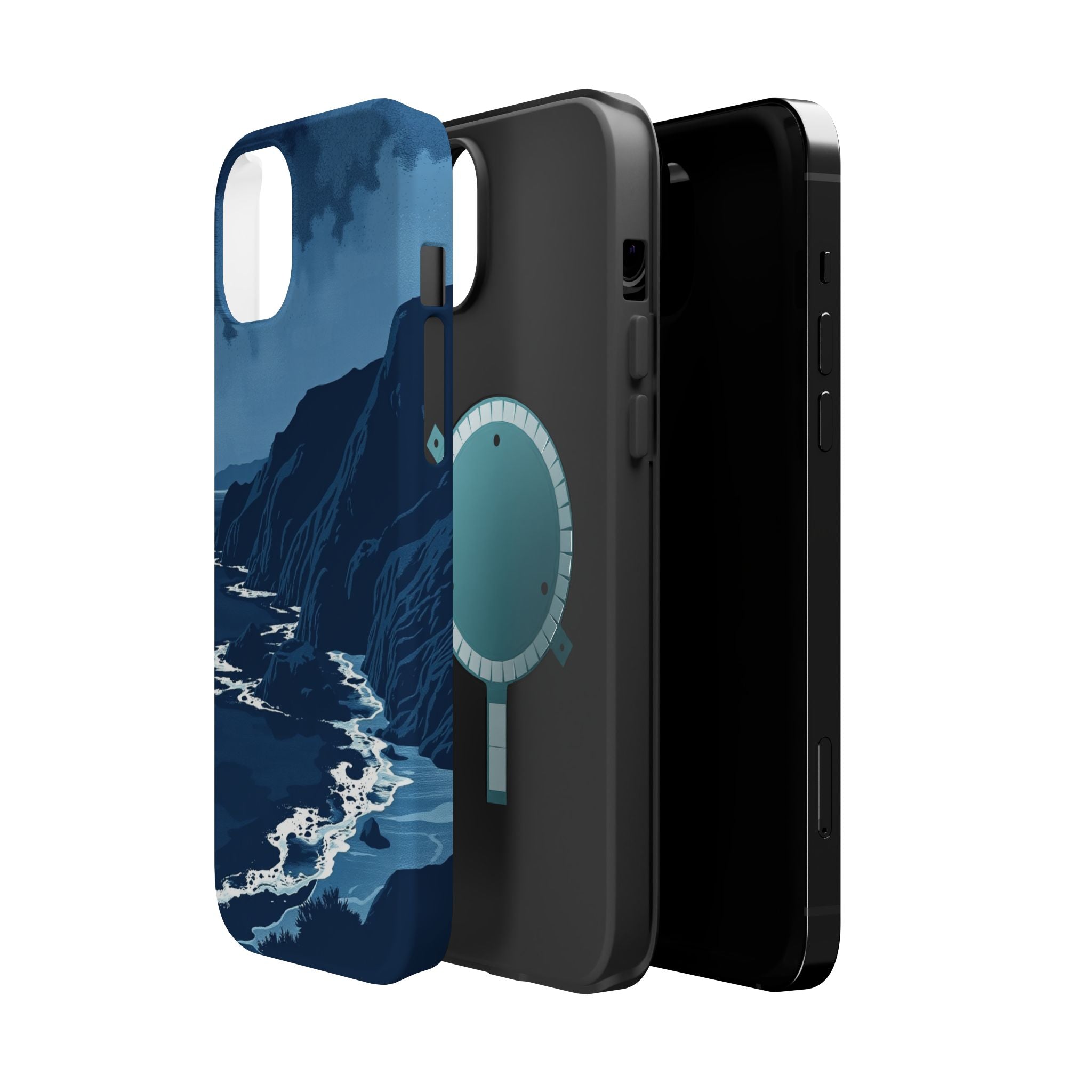 iPhone Midnight Blue And Silver Hibiscus Coast Carry Case Slim Snap Case · iPhon
