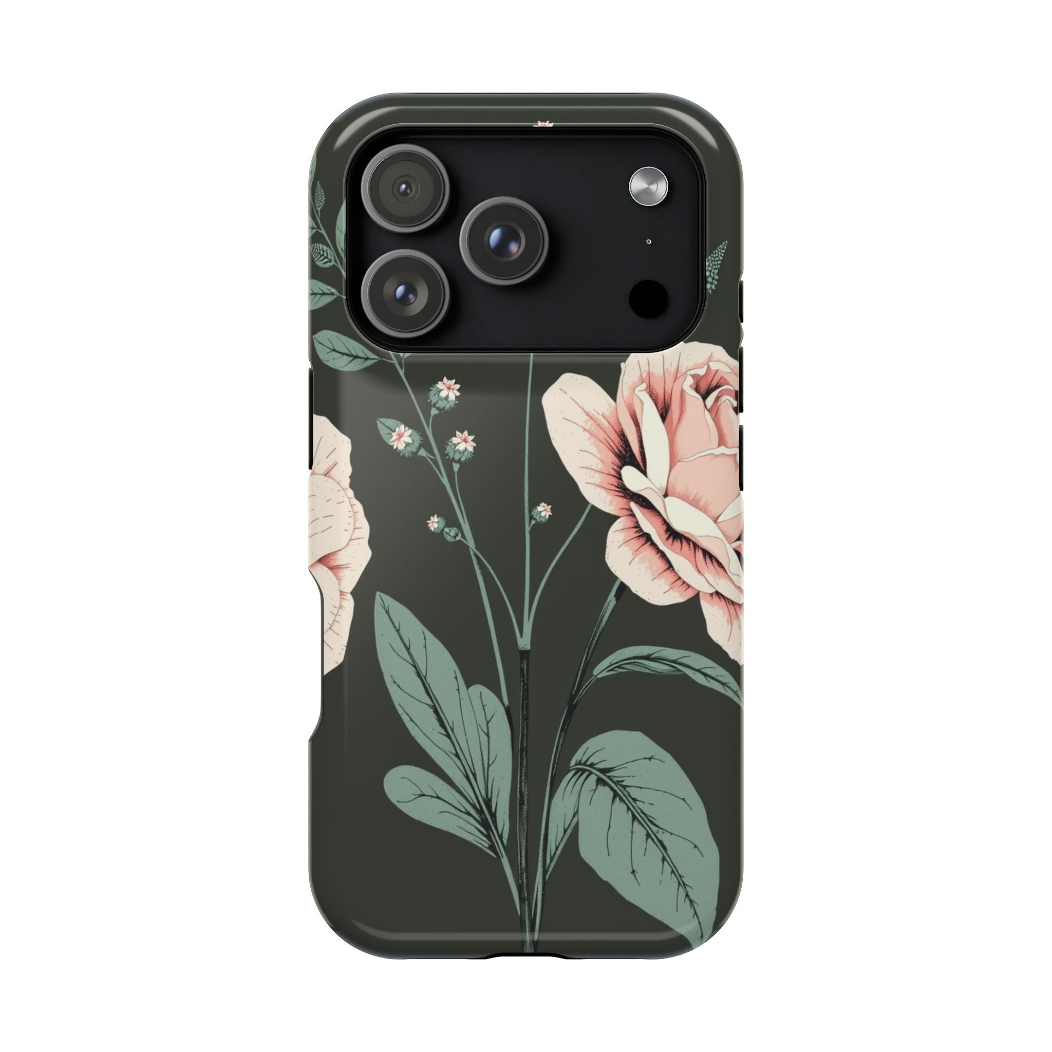 iPhone Mint And Blush Vintage Botanical Print Slim Everyday Designer Case · iPho