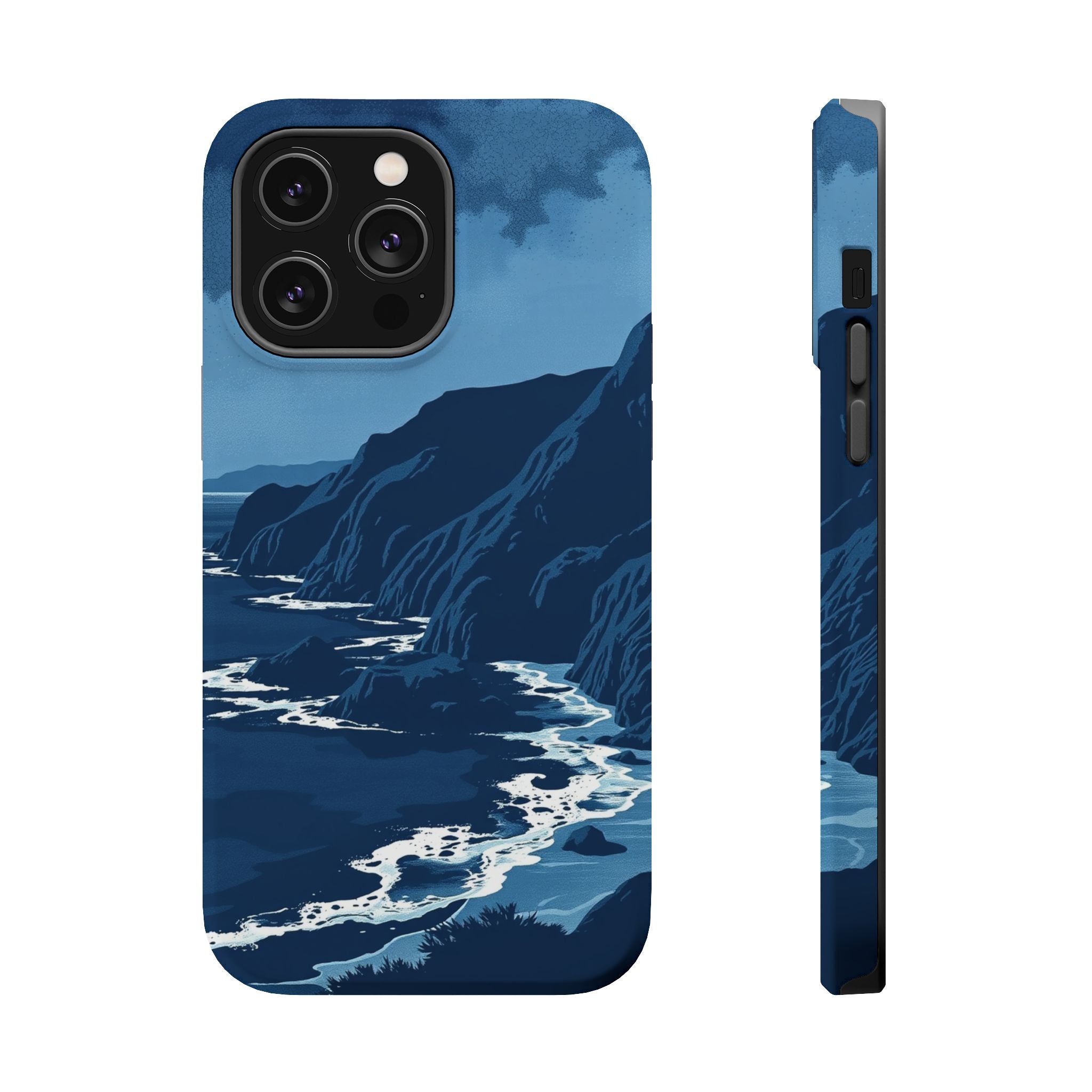 iPhone Midnight Blue And Silver Hibiscus Coast Carry Case Slim Snap Case · iPhon