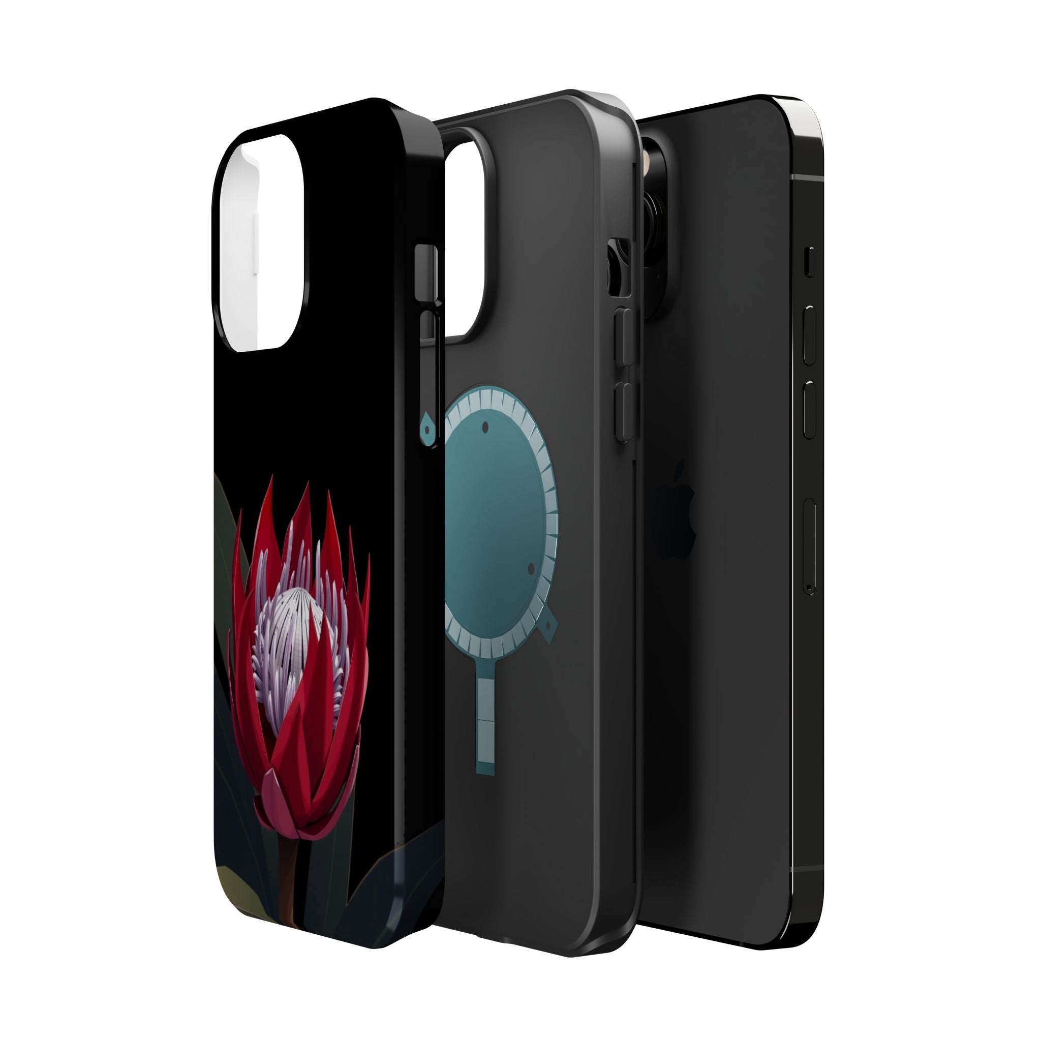 iPhone Black And Crimson Protea Bold Slim Everyday Designer Case · iPhone Case