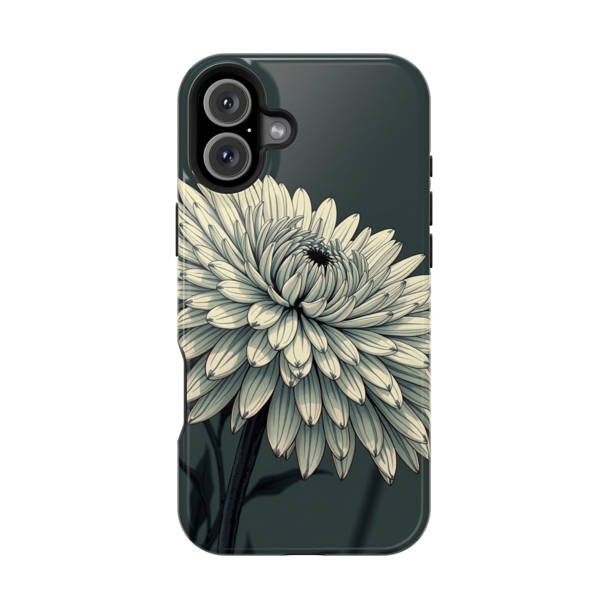 iPhone Chrysanthemum Classic Dark Gothic Ink Carry Case Slim Snap Case · iPhone
