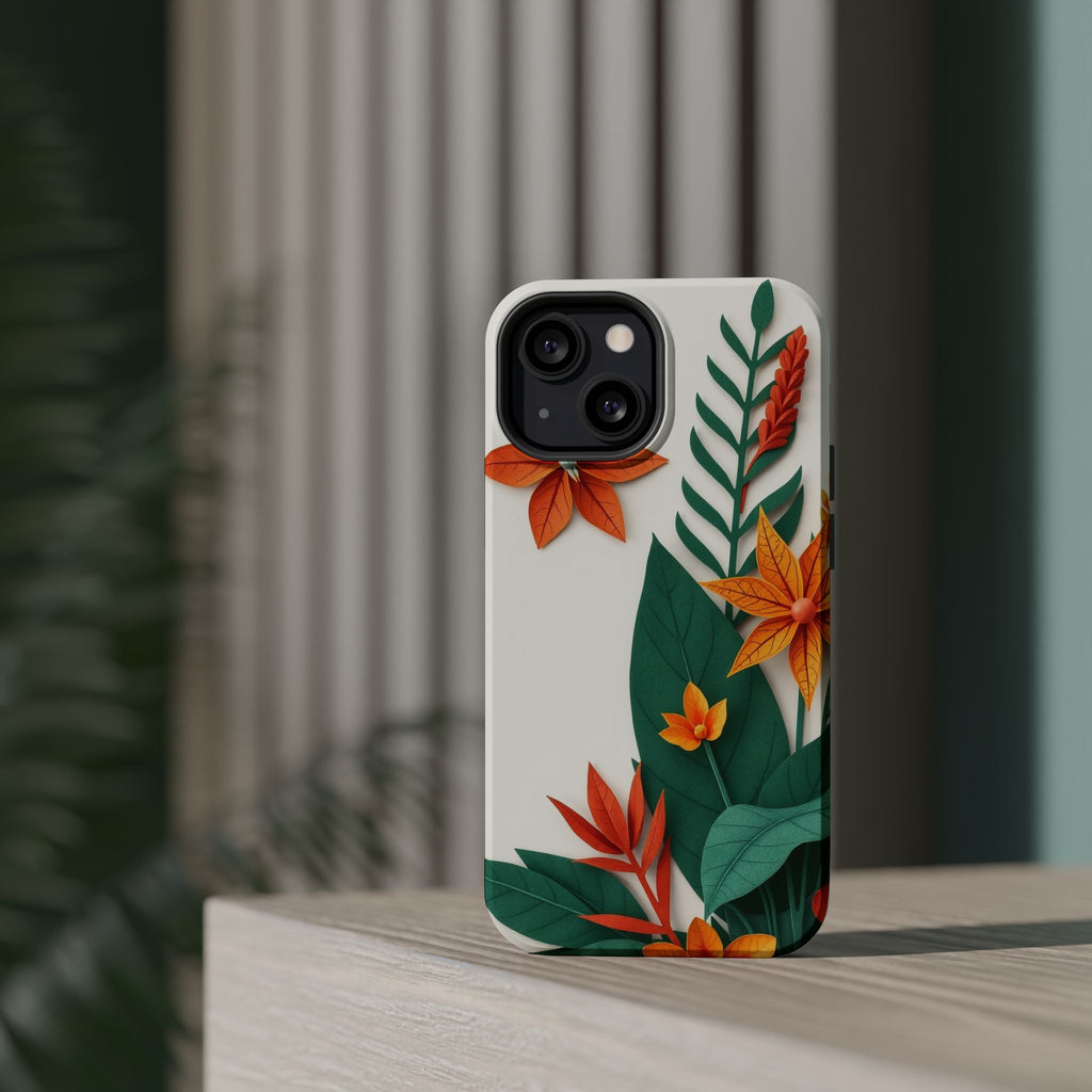 iPhone Jungle Floral Paper Cut Art Bold Modern Everyday Snap Case · iPhone Case