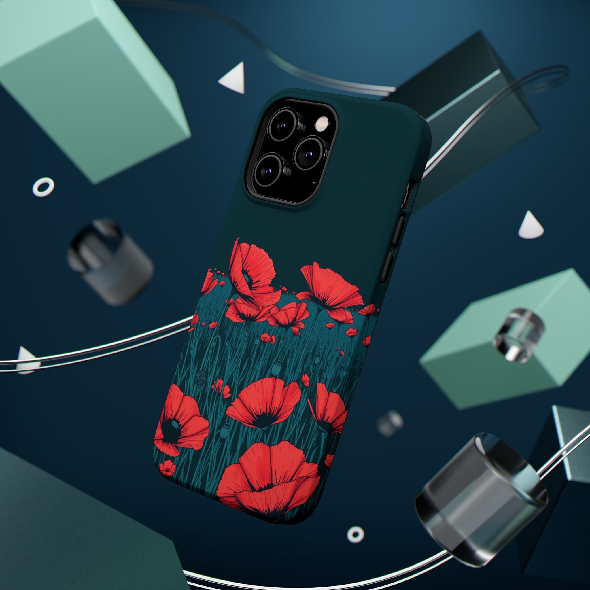 iPhone Poppy Field Dark Gothic Ink Clean Minimal Snap Cas Slim Snap Case · iPhon
