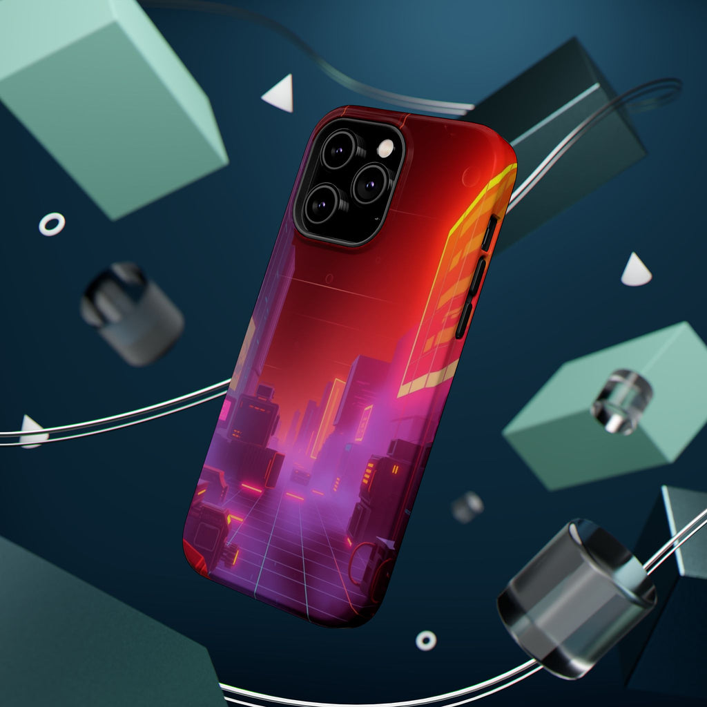 iPhone Dreamy 80s Grid Synthwave Design Slim Everyday Designer Case · iPhone Cas