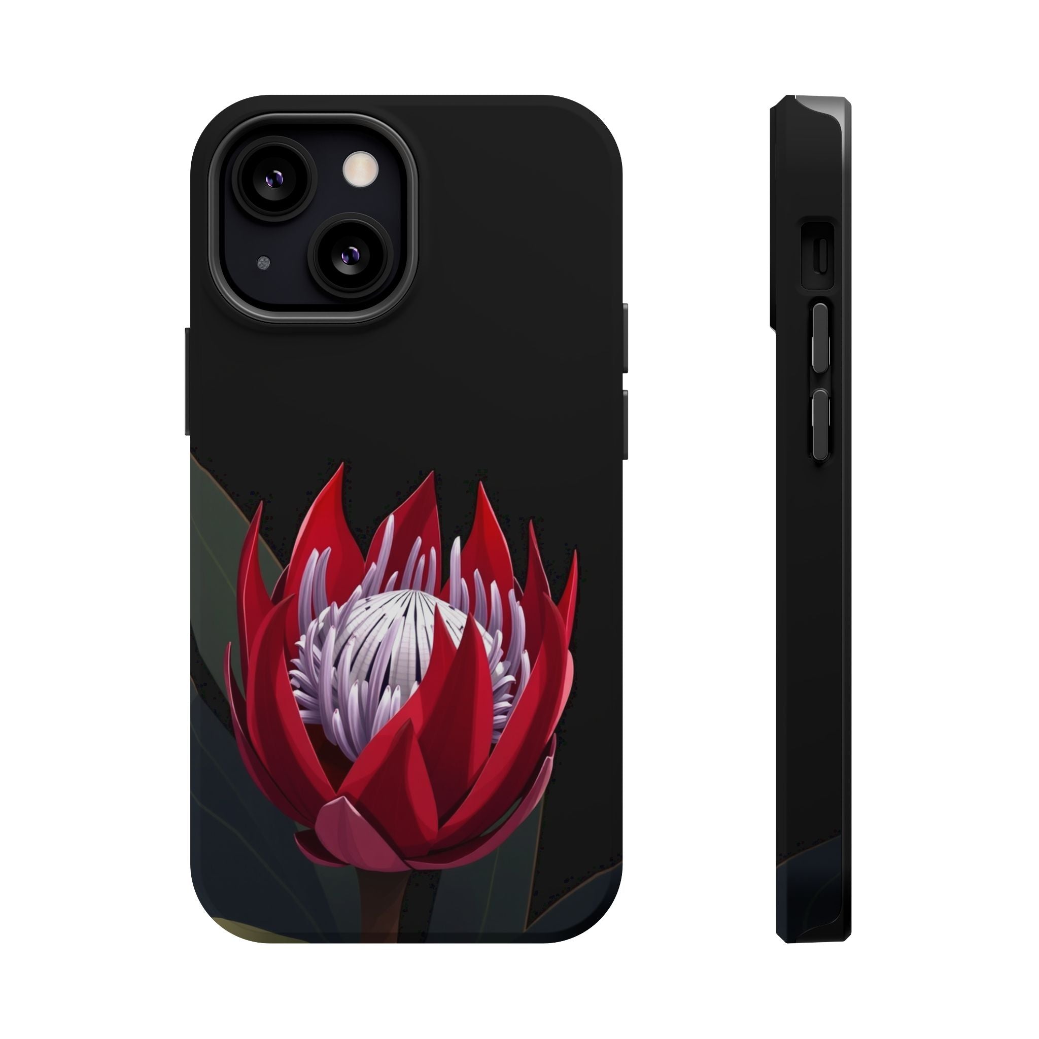 iPhone Black And Crimson Protea Bold Slim Everyday Designer Case · iPhone Case