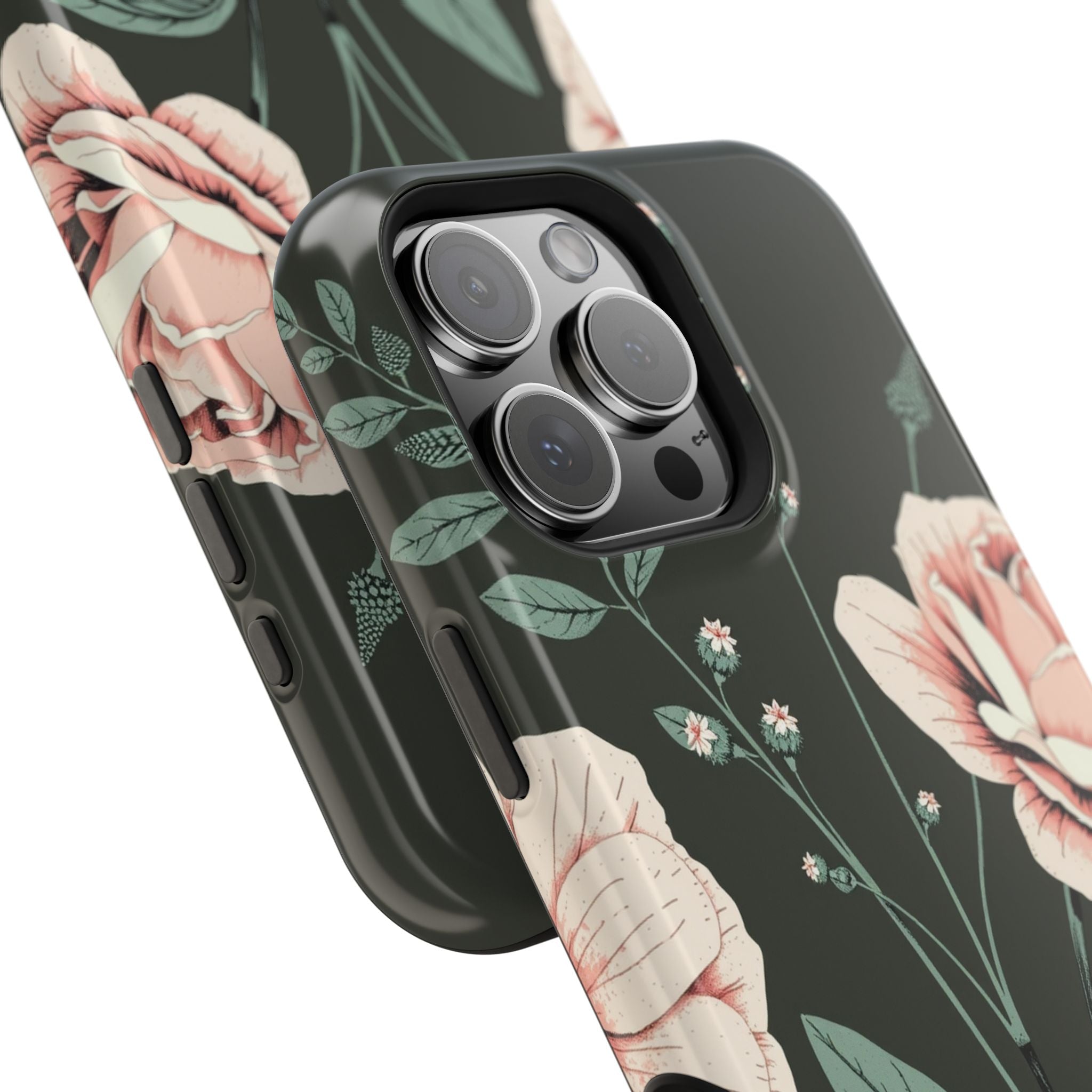 iPhone Mint And Blush Vintage Botanical Print Slim Everyday Designer Case · iPho