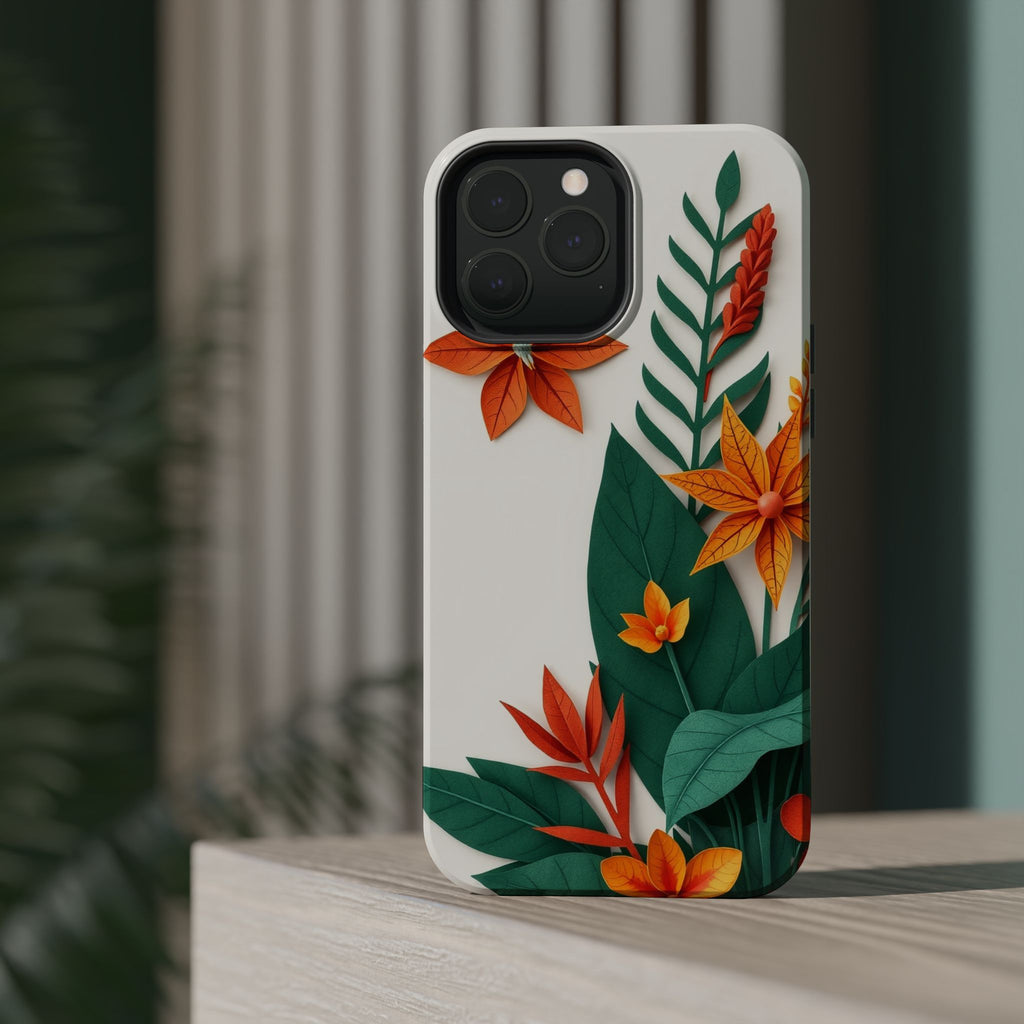 iPhone Jungle Floral Paper Cut Art Bold Modern Everyday Snap Case · iPhone Case