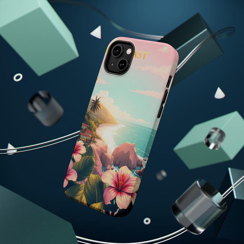 iPhone Mint And Blush Hibiscus Coast Slim Everyday iPhone 14 Designer · iPhone C