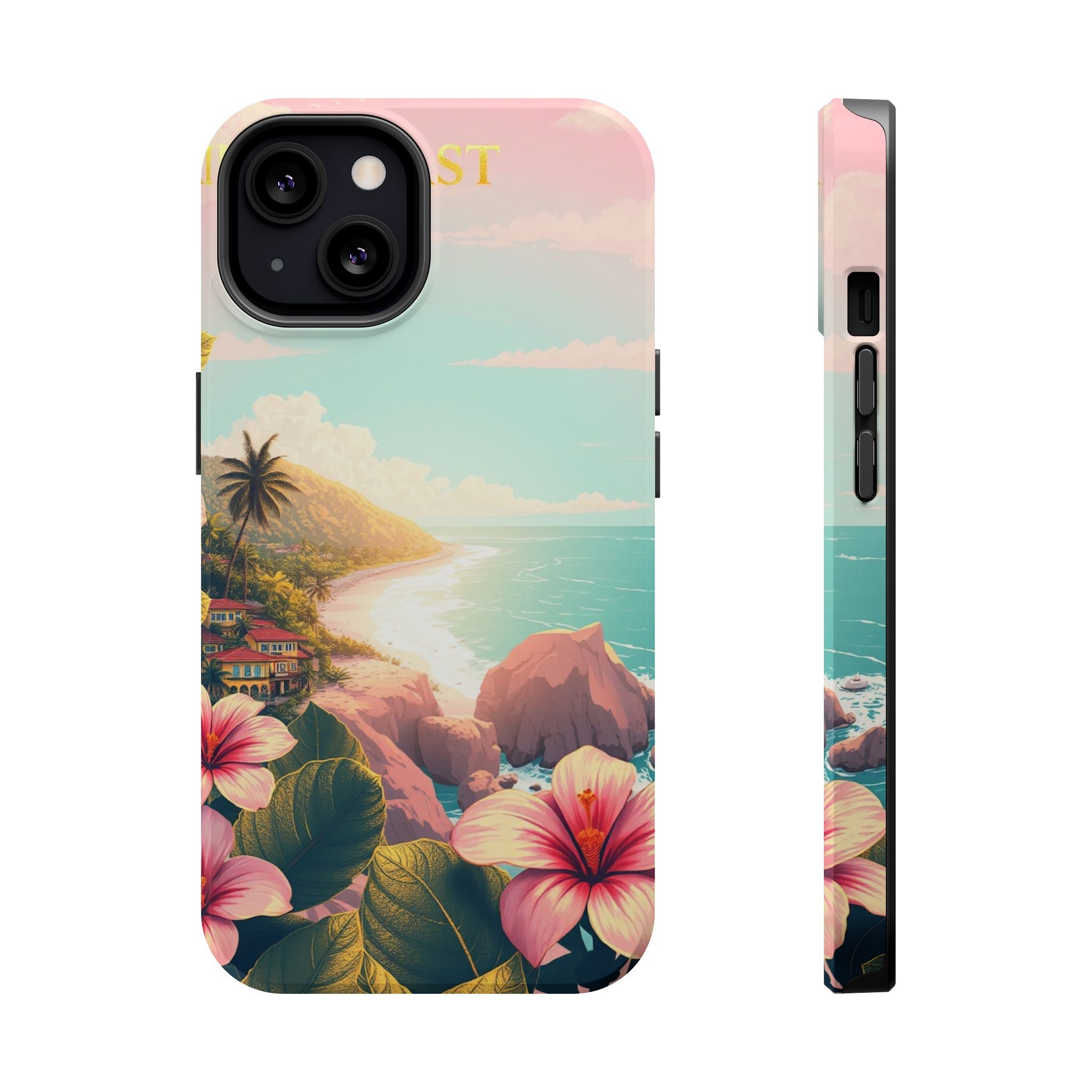 iPhone Mint And Blush Hibiscus Coast Slim Everyday iPhone 14 Designer · iPhone C