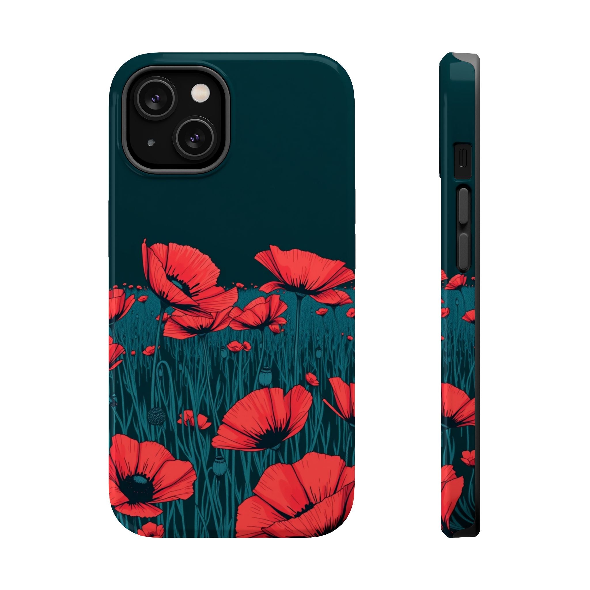 iPhone Poppy Field Dark Gothic Ink Clean Minimal Snap Cas Slim Snap Case · iPhon