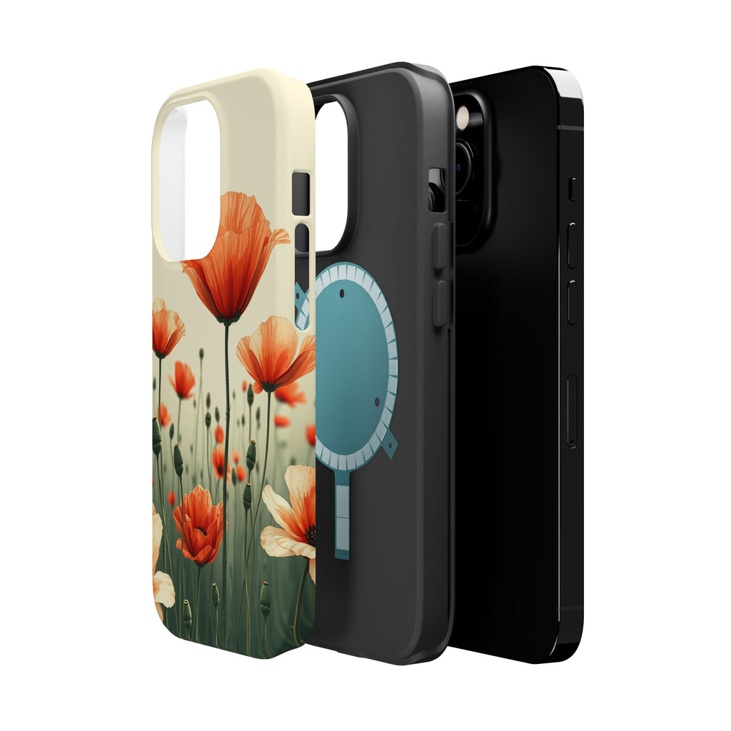 iPhone Sage And Ivory Poppy Field Bold Modern Everyday Snap Case · iPhone Case
