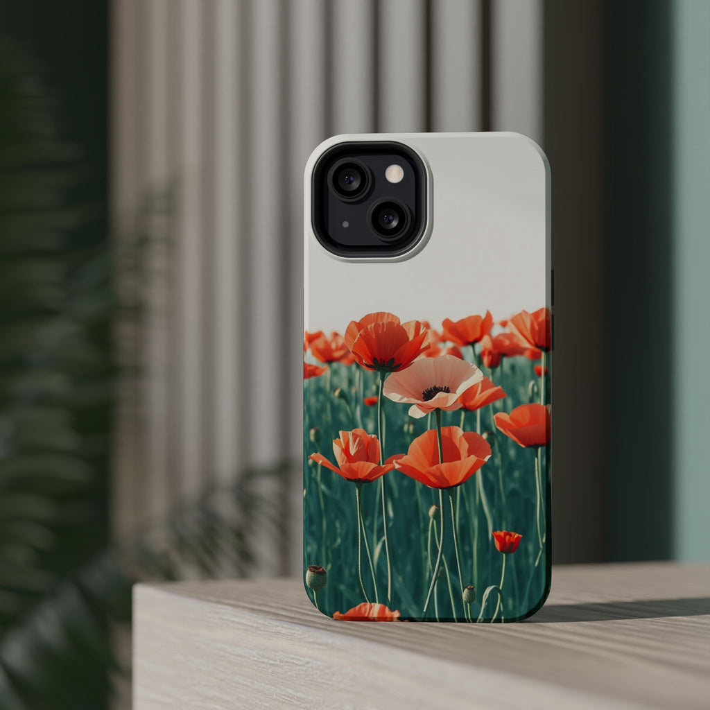 iPhone Mint And Blush Poppy Field 10 Slim Everyday Designer Case · iPhone Case
