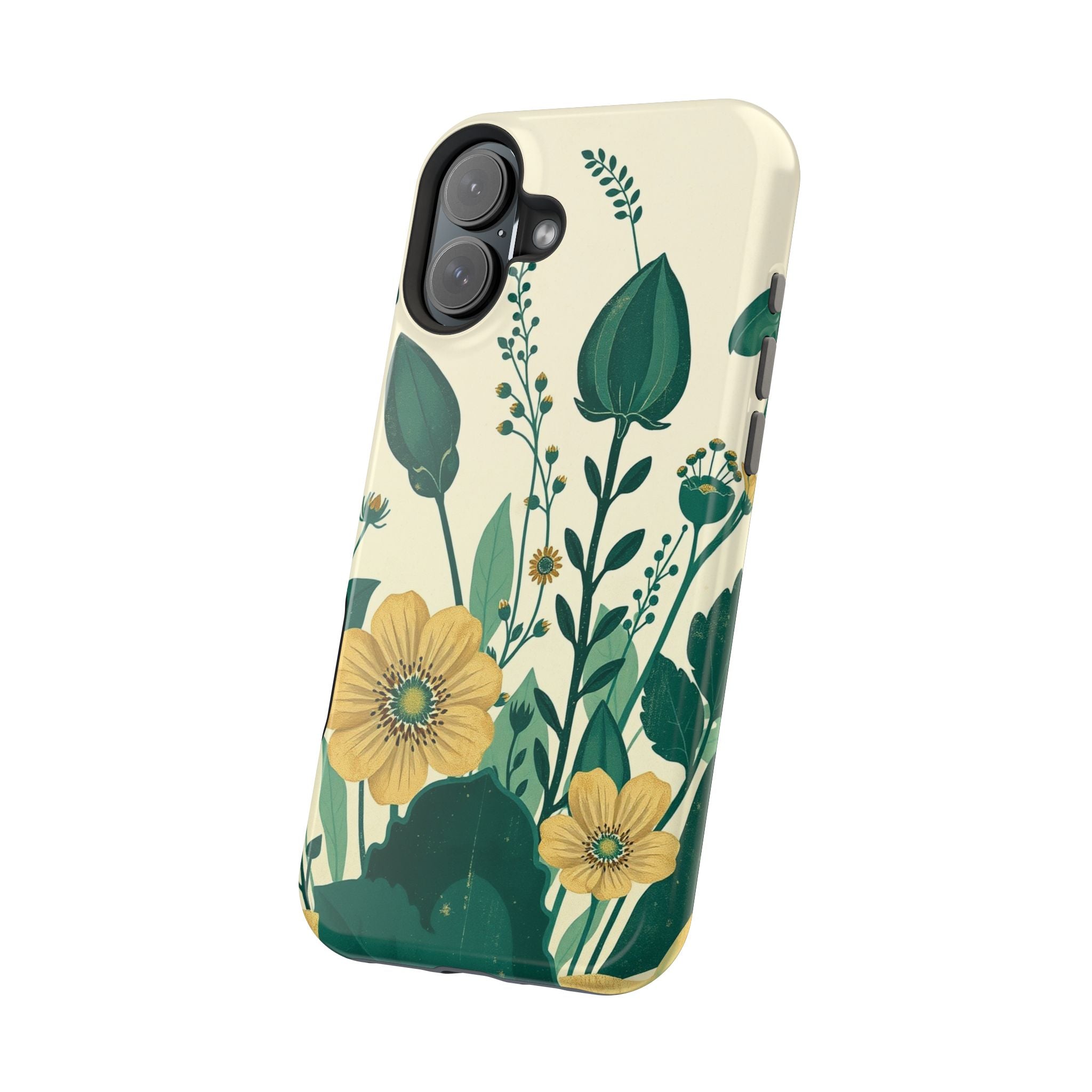 iPhone Emerald Green And Gold Pressed Botanicals Clean iPhone Minimal · iPhone C