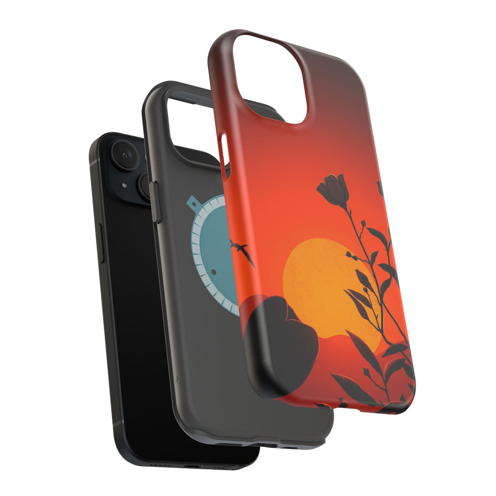 iPhone Bloom and Leaf Dark Gothic Ink Slim Everyday Designer Case · iPhone Case