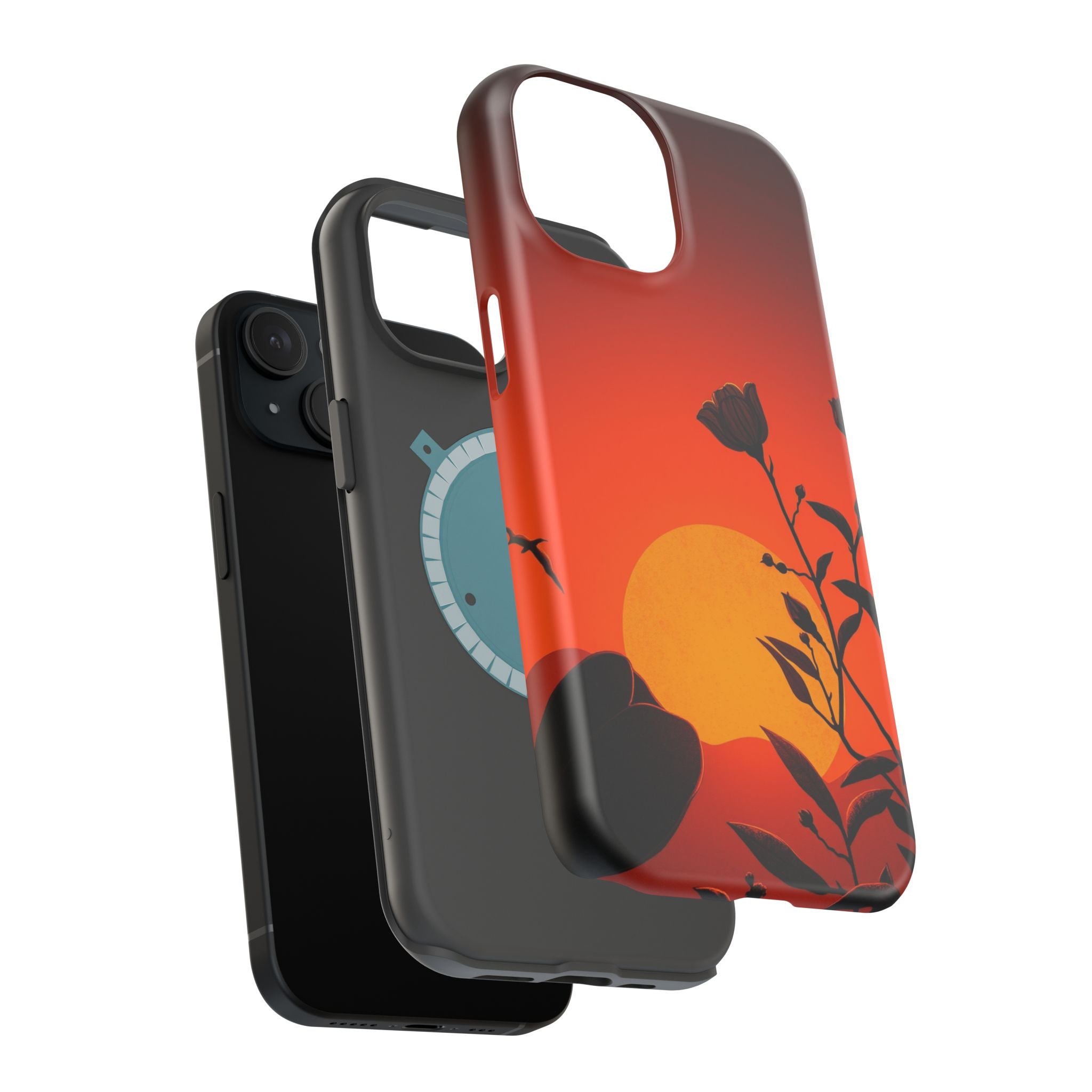 iPhone Bloom and Leaf Dark Gothic Ink Slim Everyday Designer Case · iPhone Case