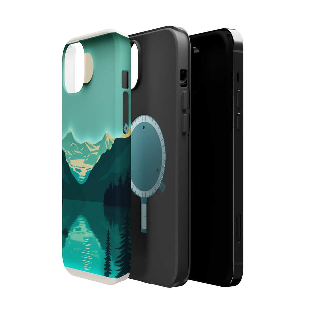 iPhone Glacier Lake Paper Cut Art Bold Modern Everyday Snap Case · iPhone Case