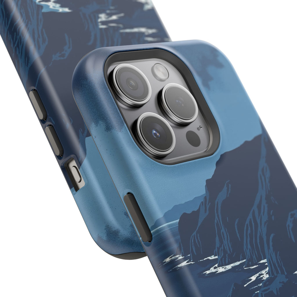 iPhone Midnight Blue And Silver Hibiscus Coast Carry Case Slim Snap Case · iPhon