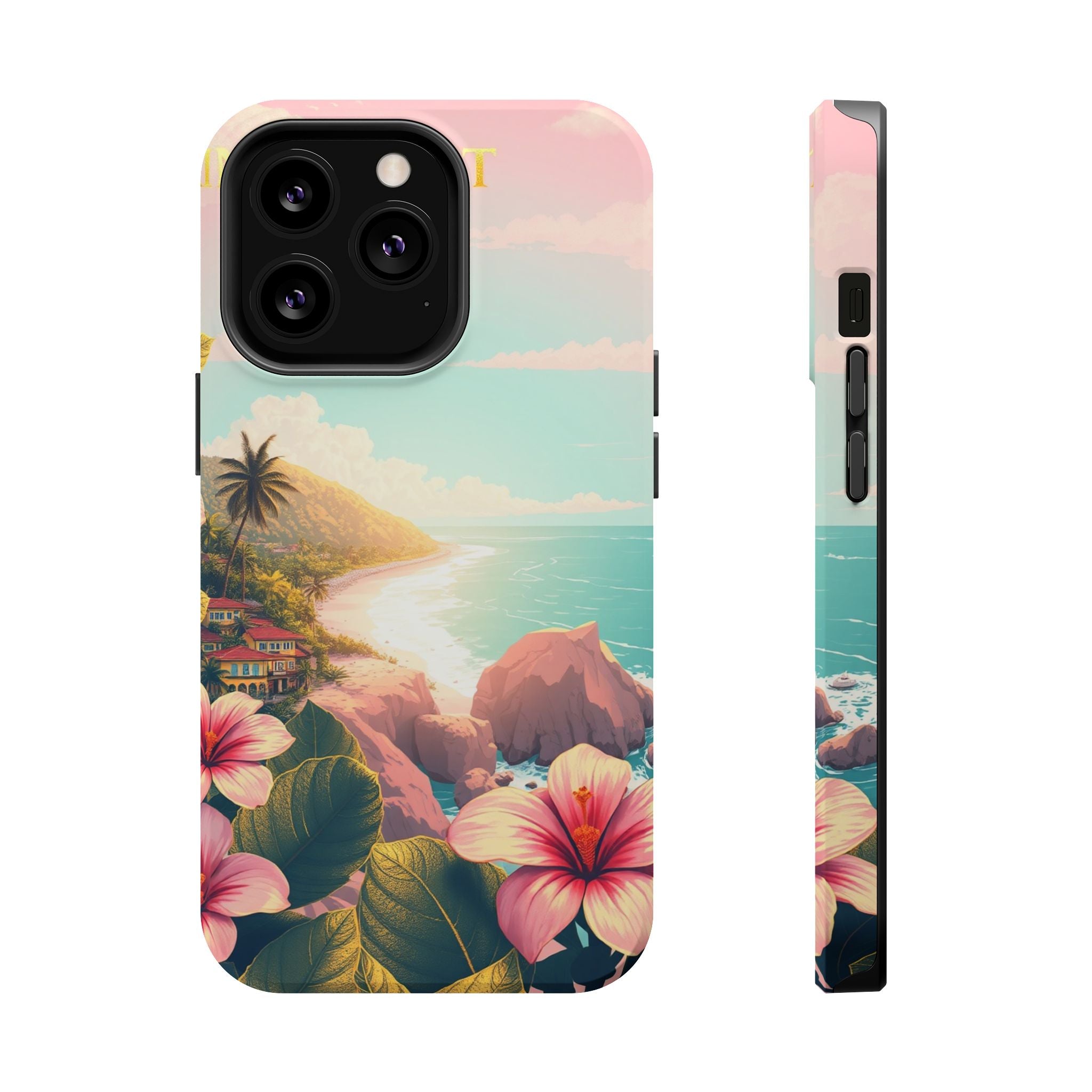iPhone Mint And Blush Hibiscus Coast Slim Everyday iPhone 14 Designer · iPhone C