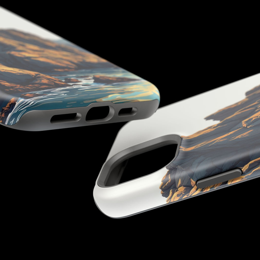 iPhone Mustard And Rust Rocky Coastline Slim Everyday iPhone Designer · iPhone C