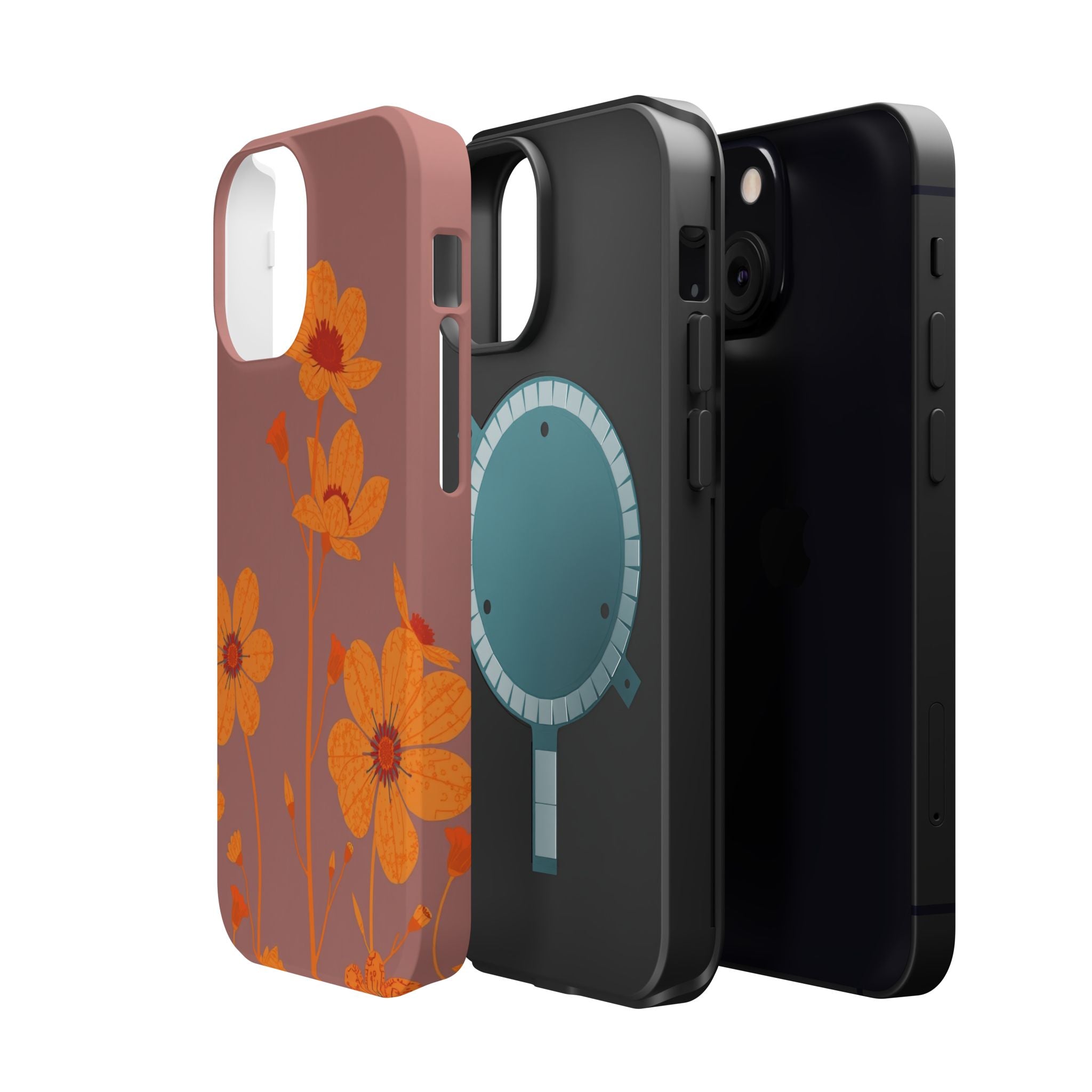 iPhone Floral Silhouette Pastel Kawaii Slim Everyday Designer Case · iPhone Case