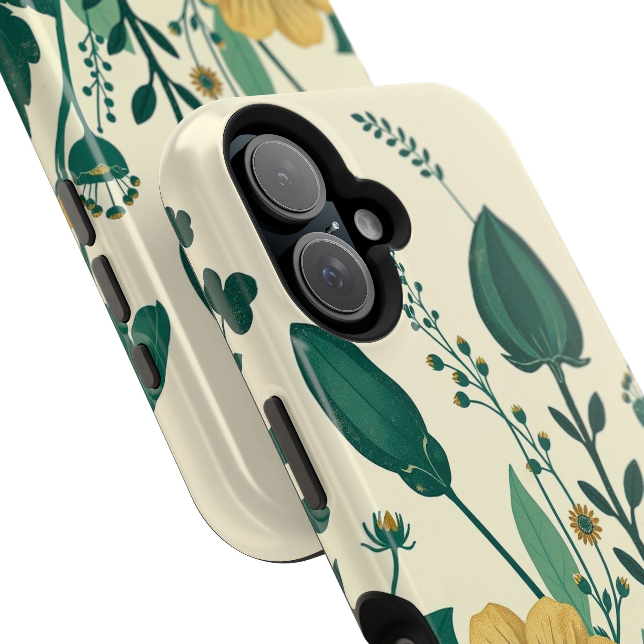 iPhone Emerald Green And Gold Pressed Botanicals Clean iPhone Minimal · iPhone C