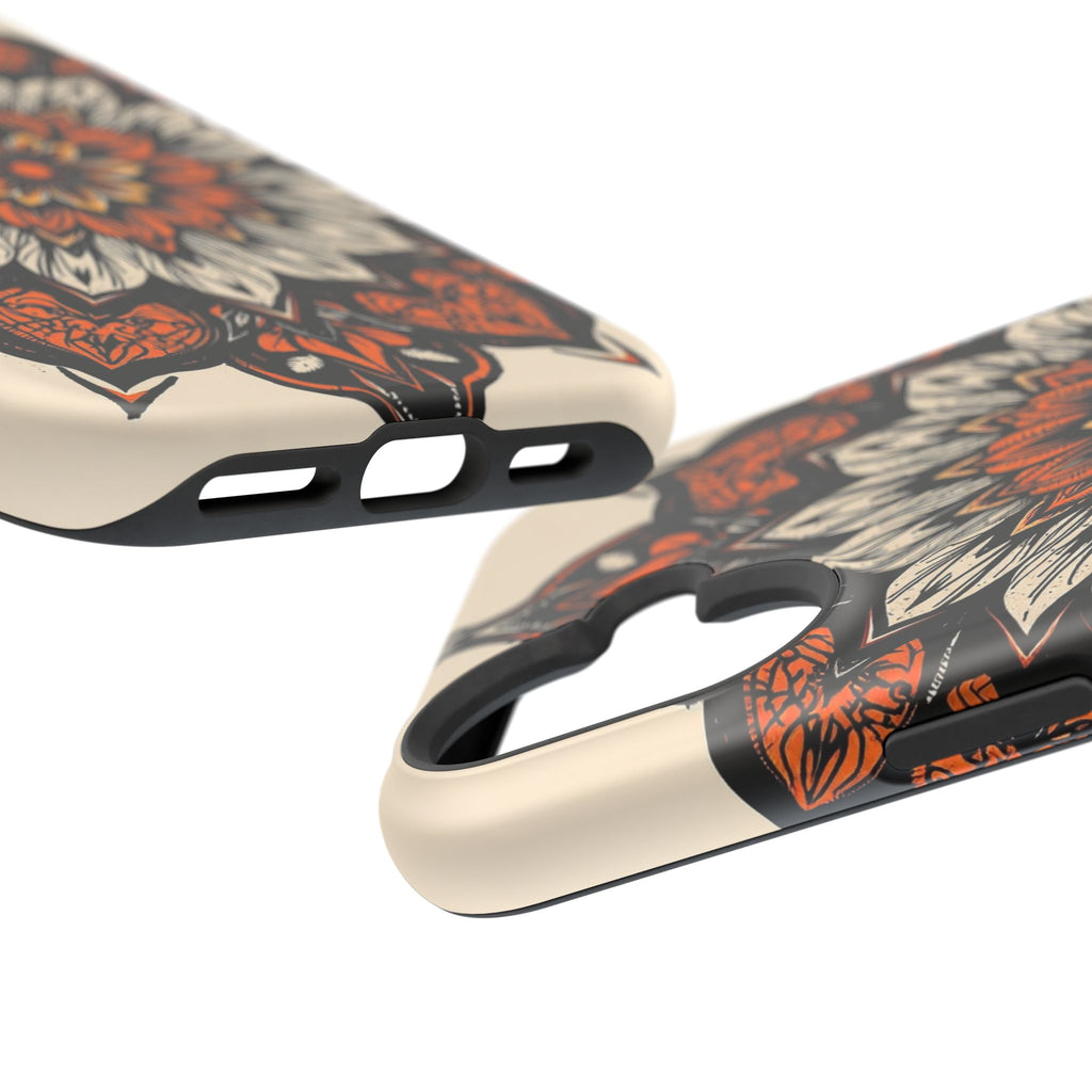 iPhone Burnt Orange And Sand Floral Mandala Slim Snap Cas Carry Case · iPhone Ca