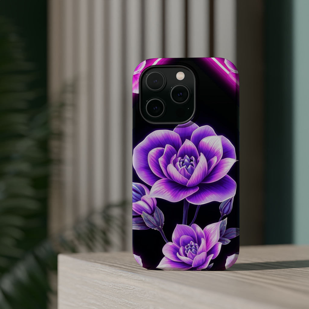 iPhone Floral Ombre Neon Cyberpunk Bold Modern Everyday Snap Case · iPhone Case