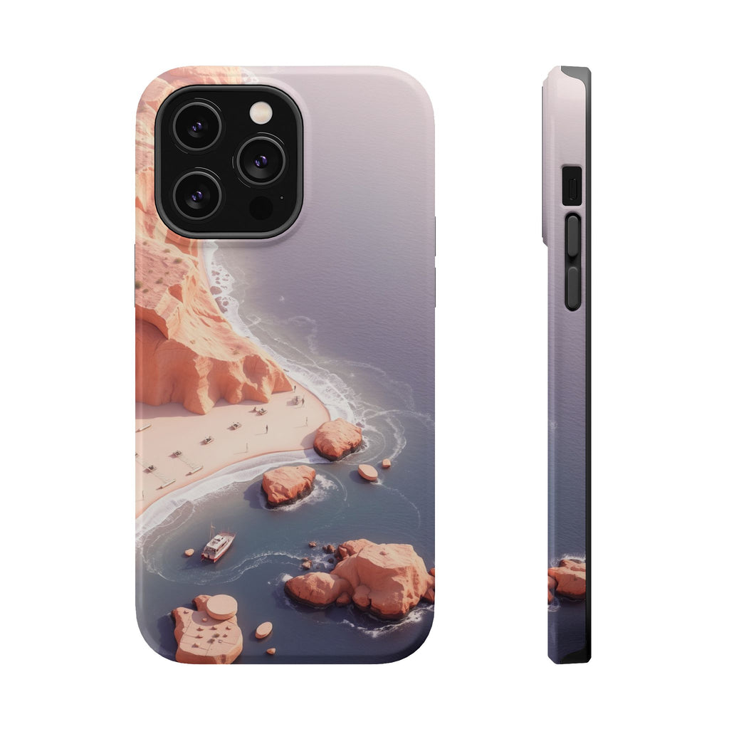iPhone Rose Pink And Cream Shoreline Aerial Soft iPhone 17 Finish · iPhone Case