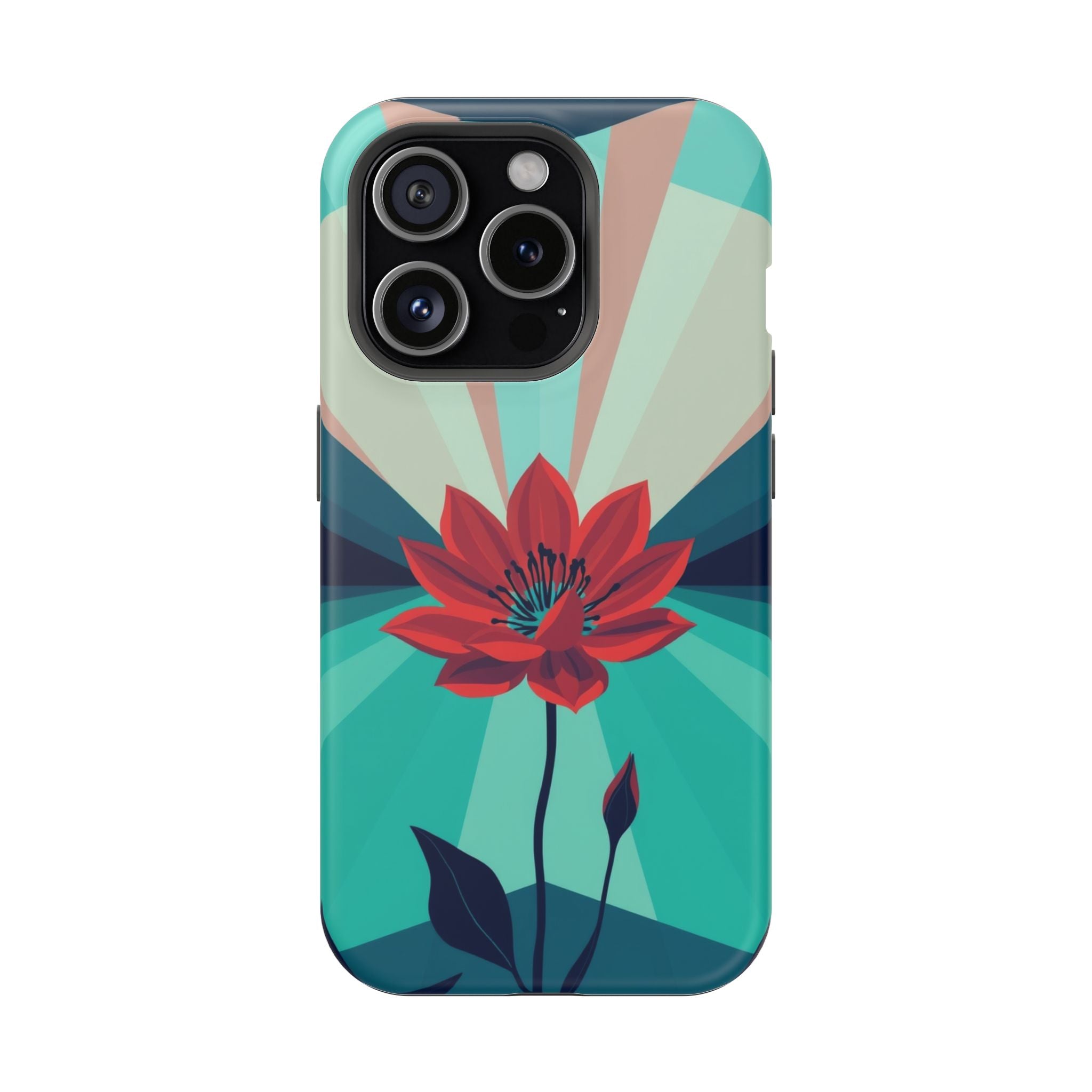 iPhone Teal And Coral Night Bloomer Slim Everyday Designer Case · iPhone Case