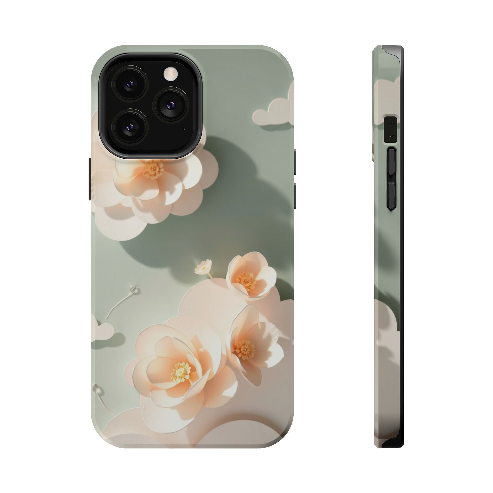 iPhone Sage And Ivory Pastel Floral Cloud Slim iPhone Everyday Designer · iPhone