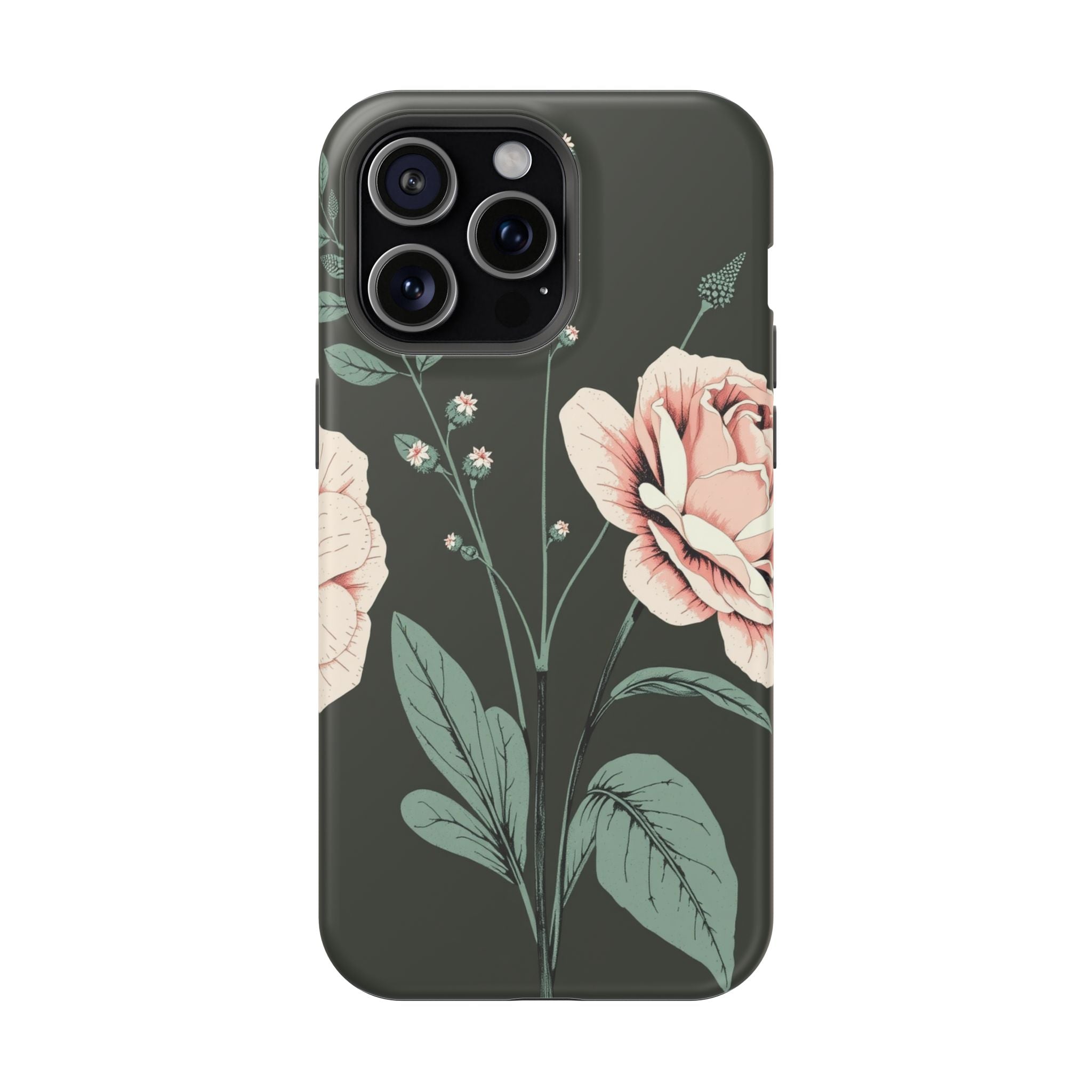 iPhone Mint And Blush Vintage Botanical Print Slim Everyday Designer Case · iPho