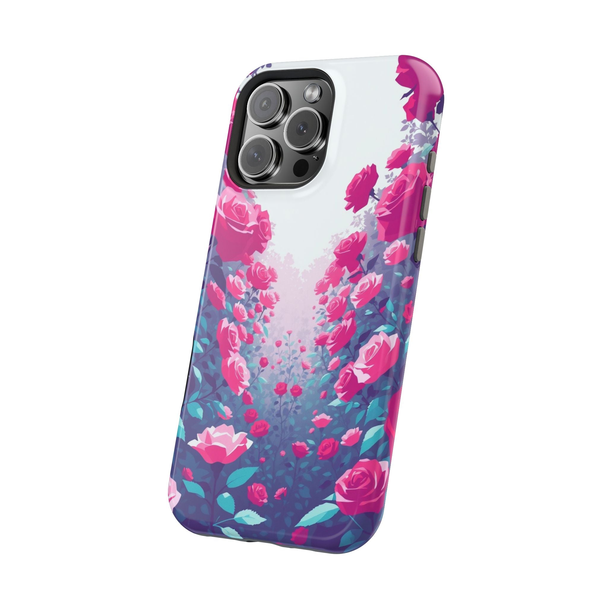 iPhone Cyan And Magenta Rose Garden Slim Everyday Designer Case · iPhone Case