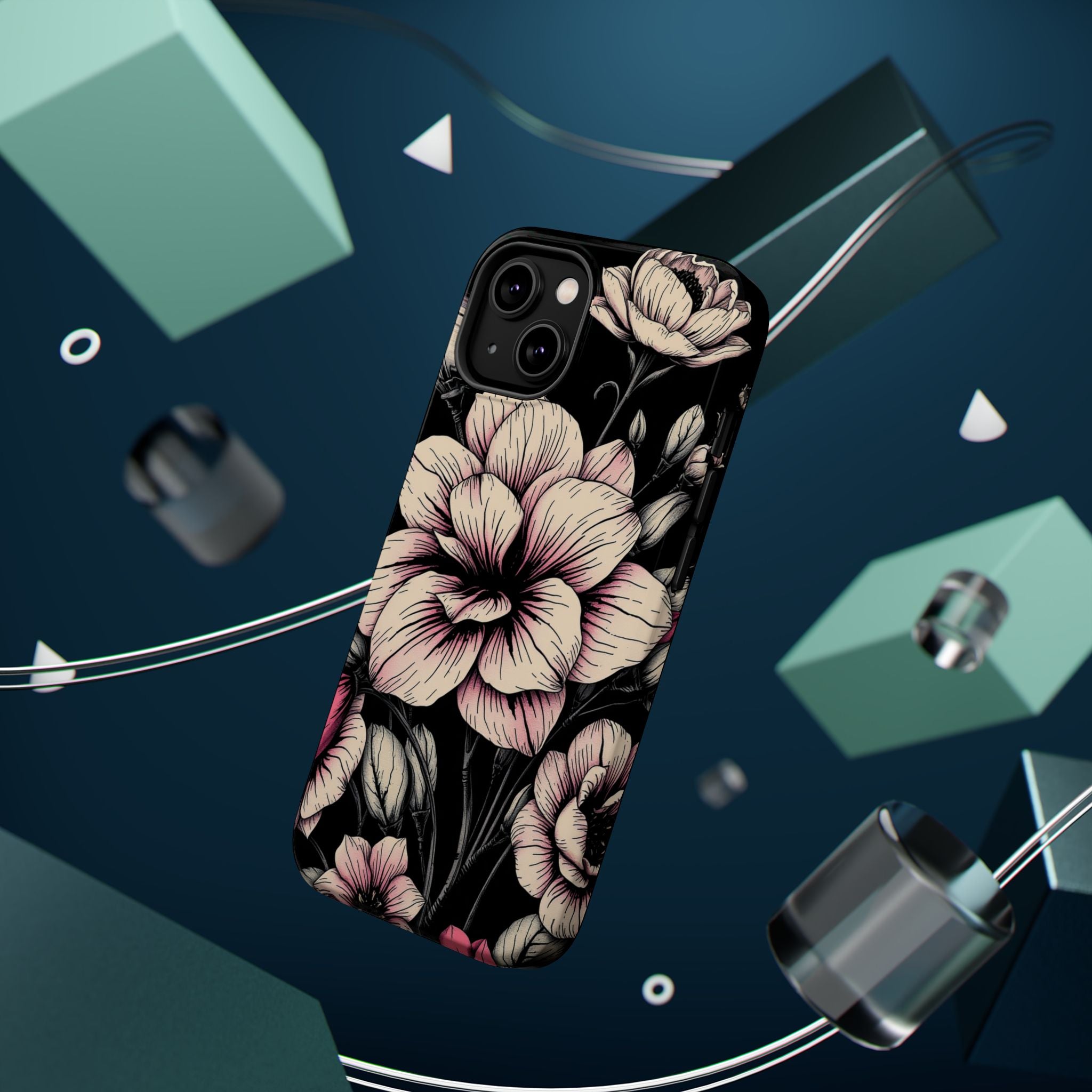 iPhone Floral Dark Academia Gothic Ink Slim Everyday Designer Case · iPhone Case