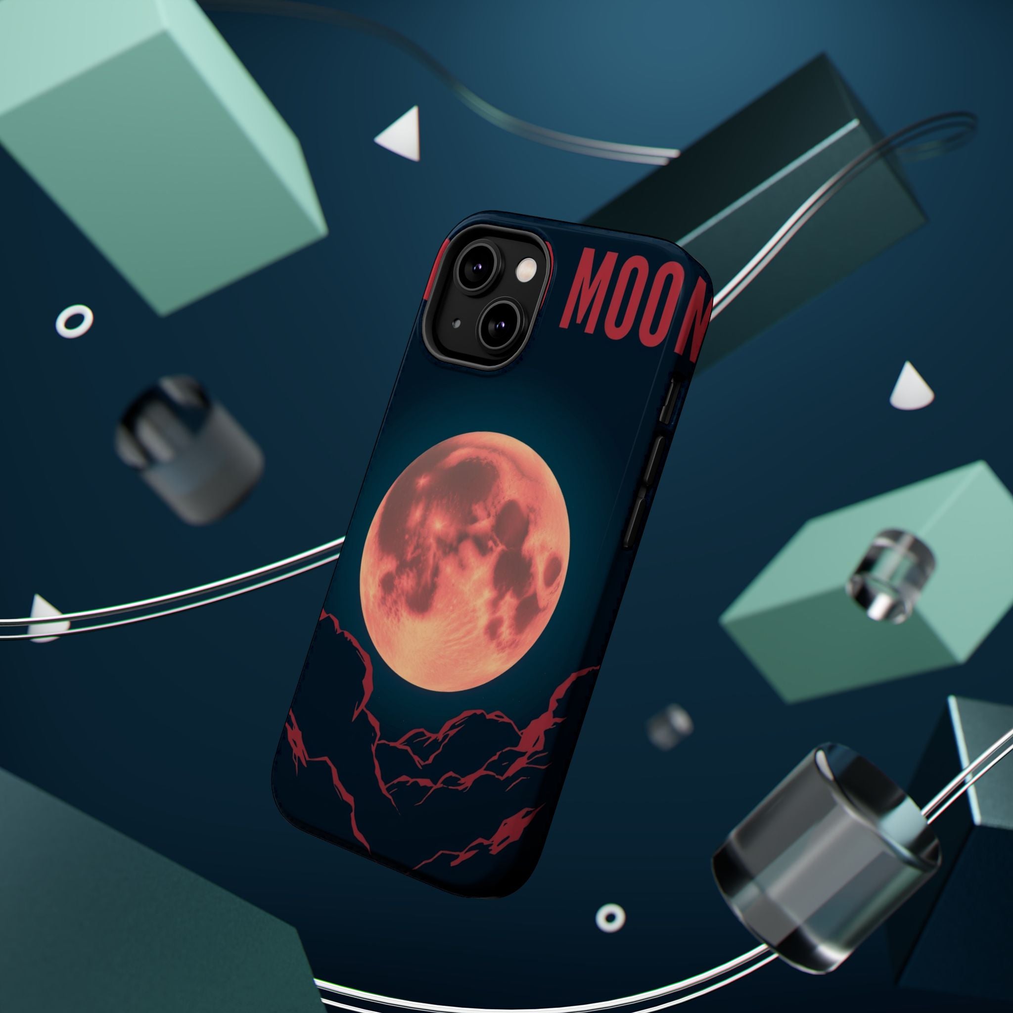 iPhone Blood Moon Rise Vintage Retro Poster Slim Everyday Designer Case · iPhone