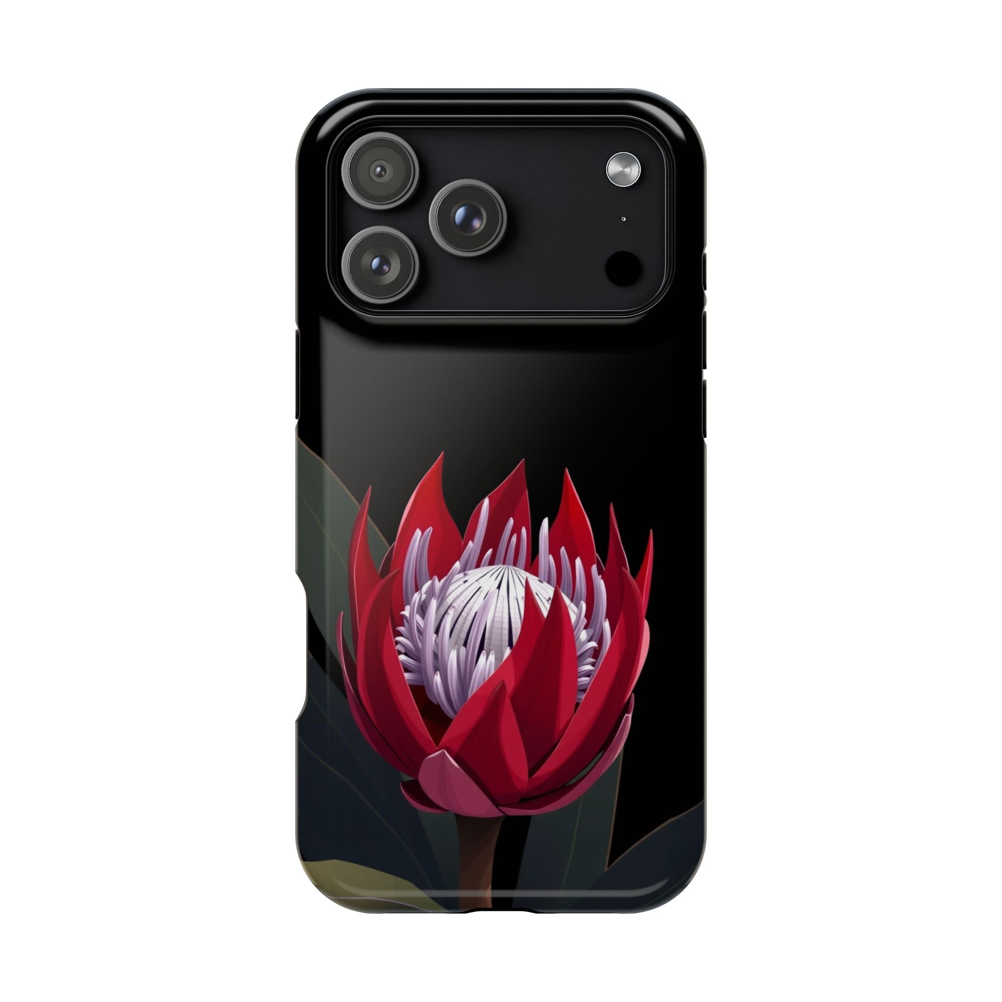 iPhone Black And Crimson Protea Bold Slim Everyday Designer Case · iPhone Case