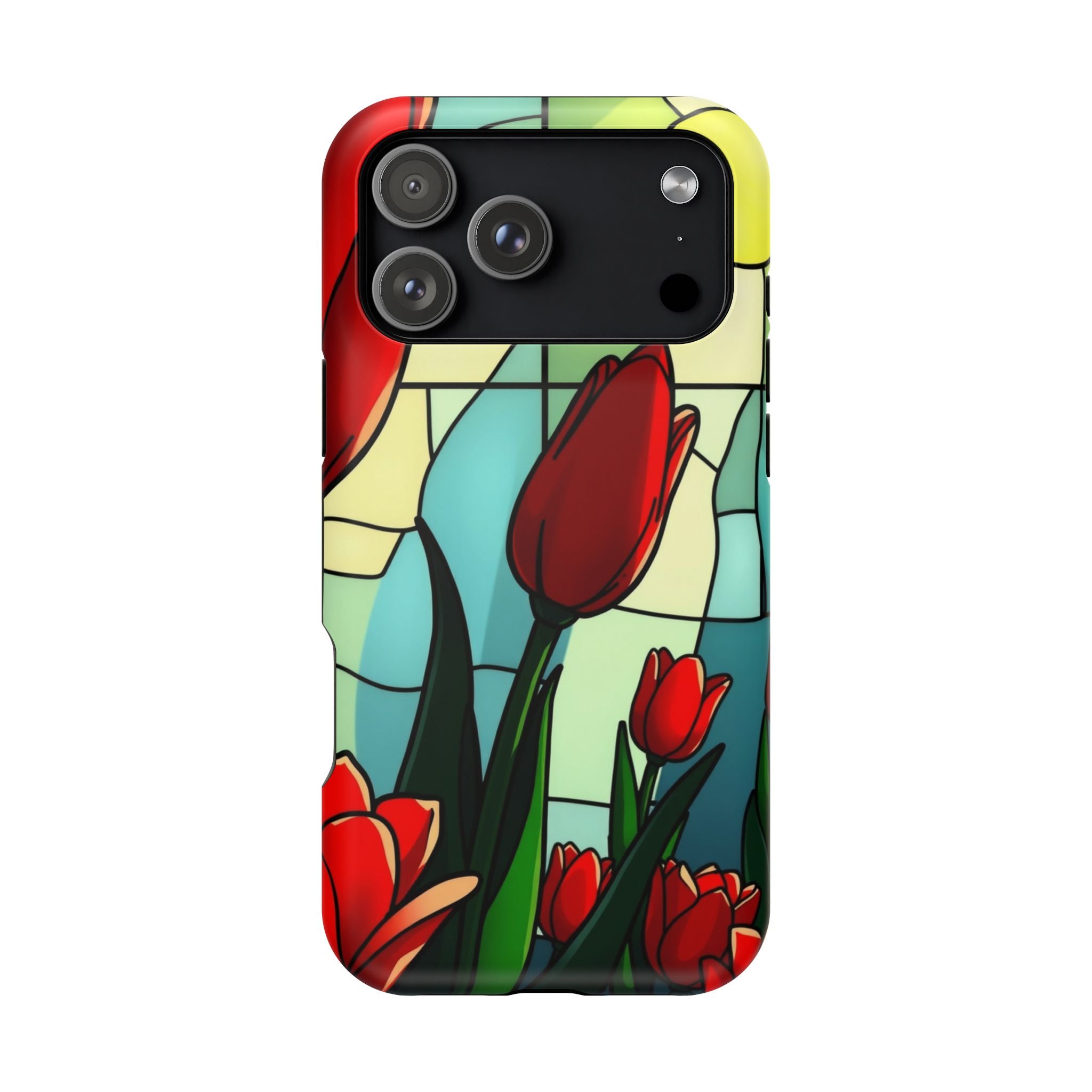 iPhone Tulip Row Stained Glass Slim Everyday Designer Case · iPhone Case