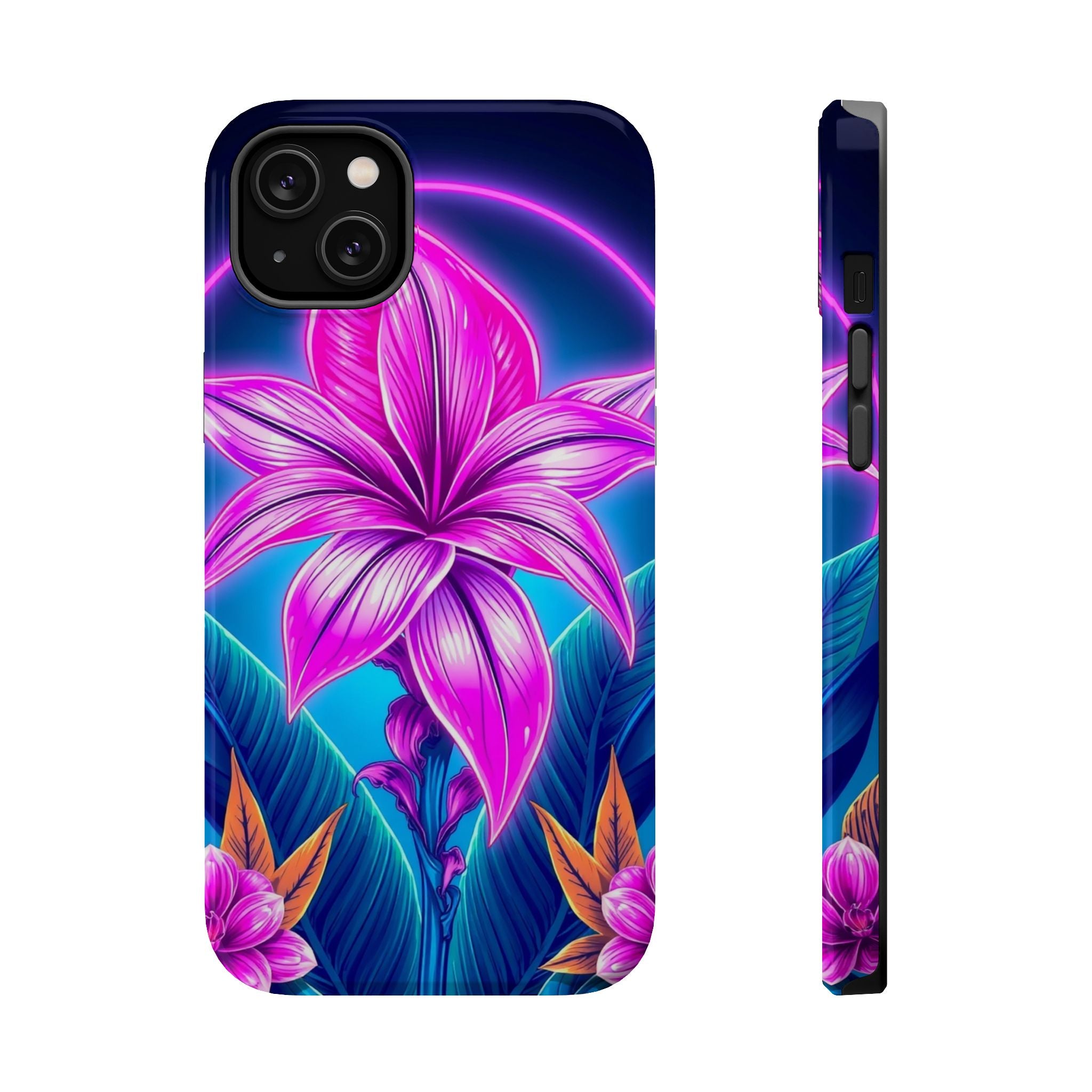 iPhone Tropical Bloom Neon Cyberpunk Slim Everyday Designer Case · iPhone Case